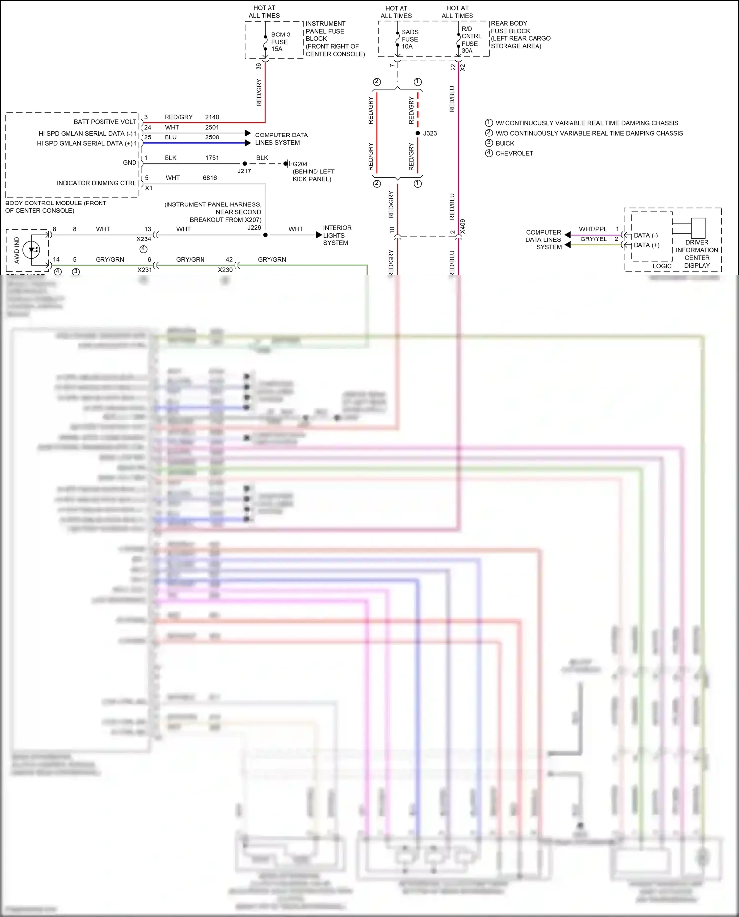 Chevrolet Traverse II (2017-2021) ppl/brn wiring diagram  (2 of 5)