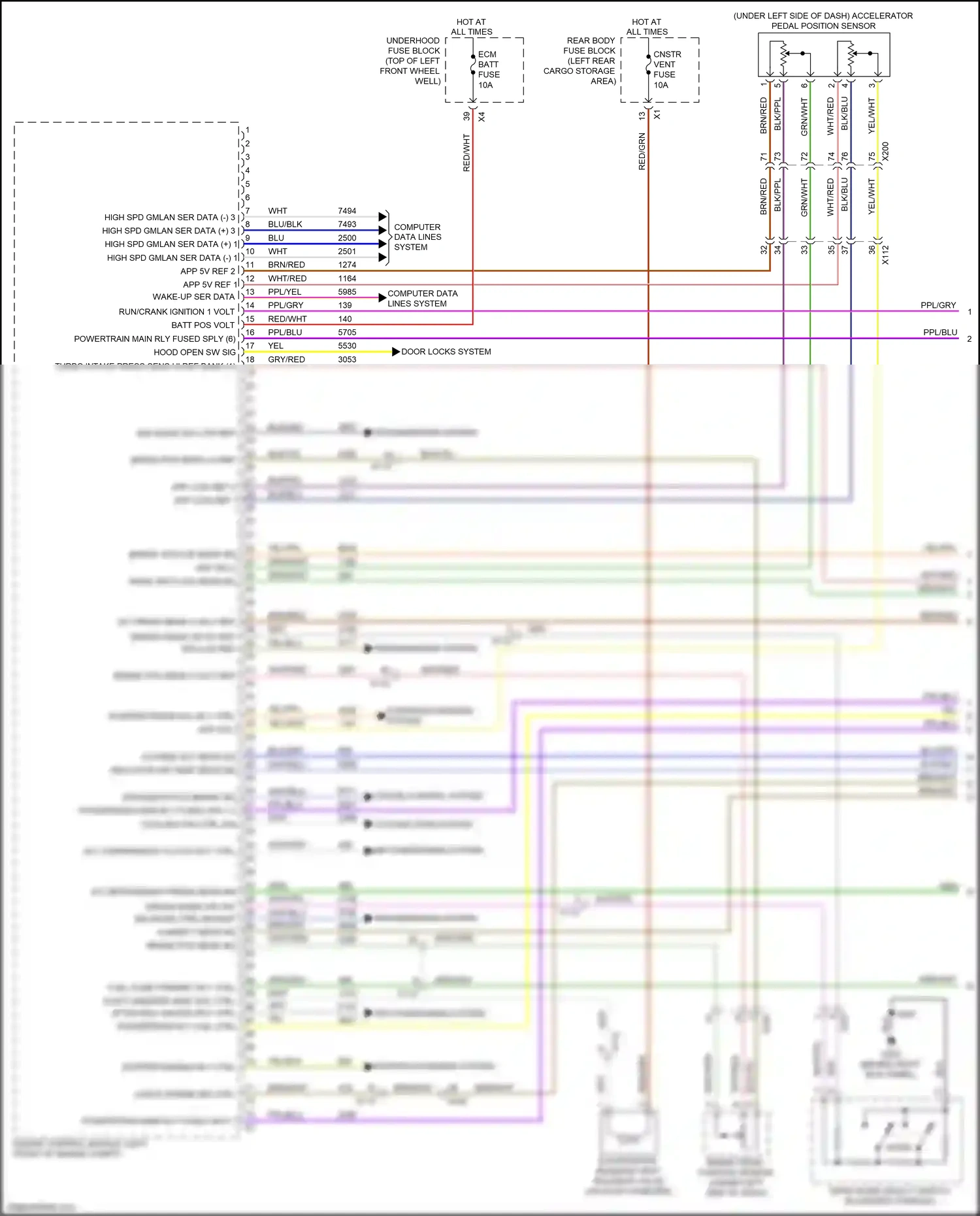 Chevrolet Traverse II (2017-2021) ppl/yel wiring diagram  (24 of 27)