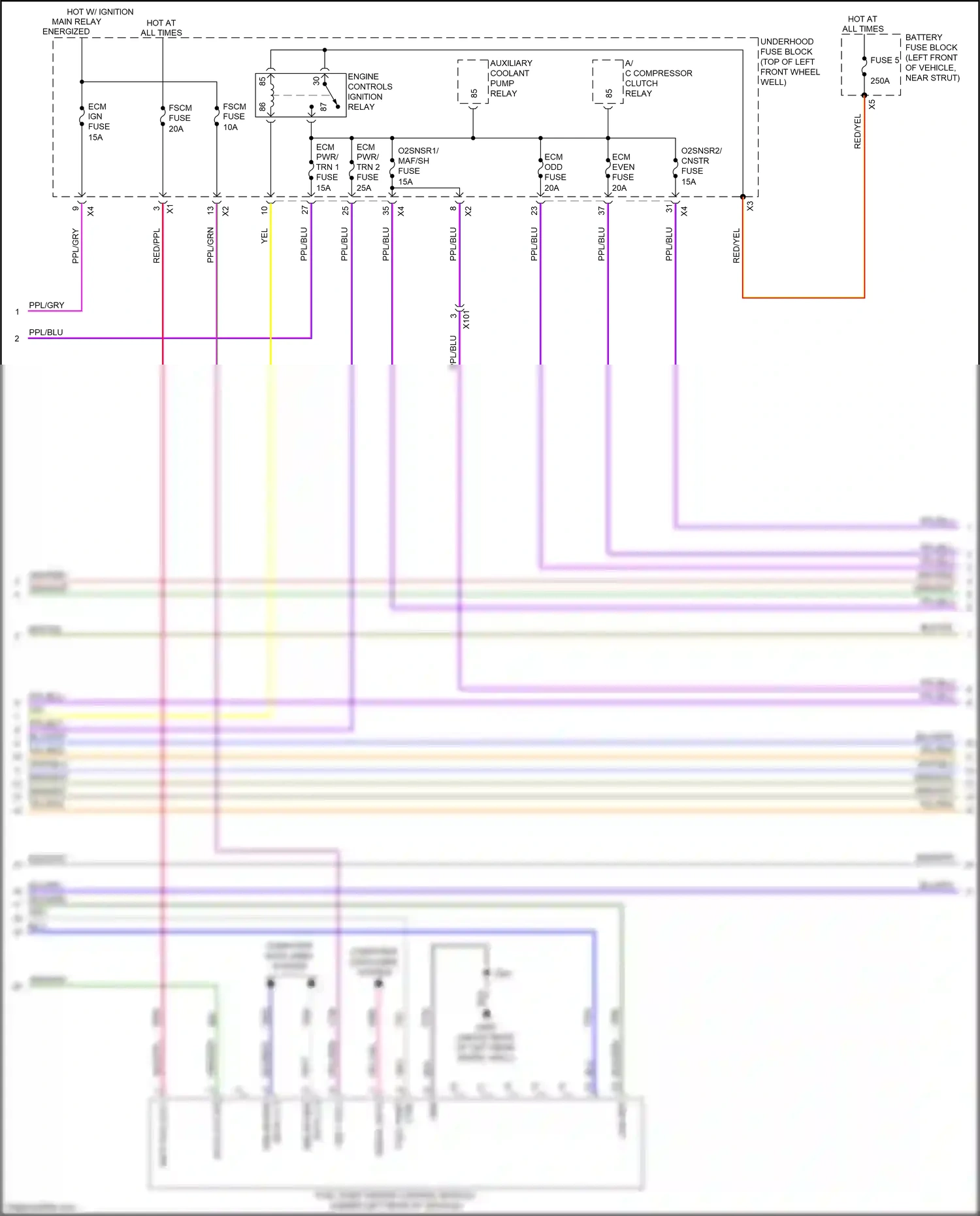 Chevrolet Traverse II (2017-2021) ppl/yel wiring diagram  (25 of 27)