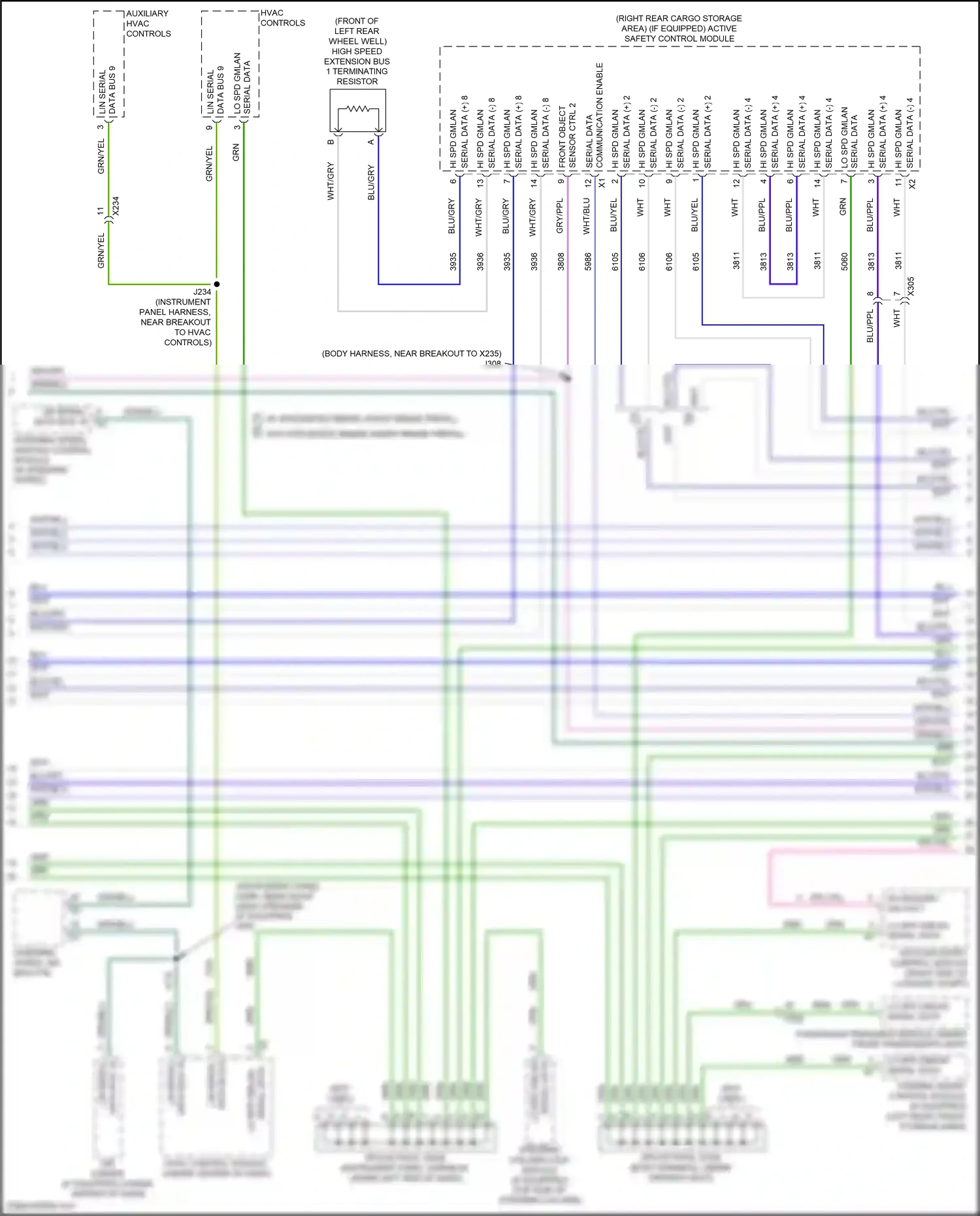 Chevrolet Traverse II (2017-2021) ppl/yel wiring diagram  (14 of 27)