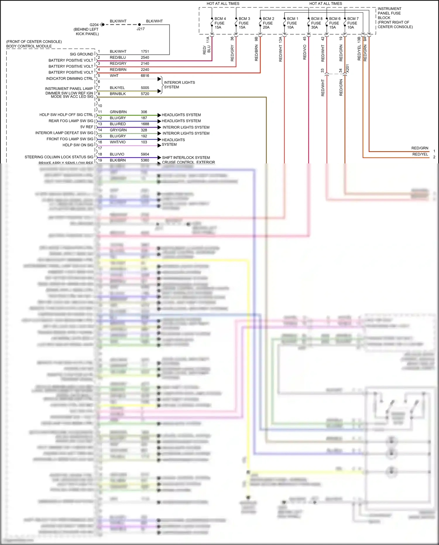 Chevrolet Traverse II (2017-2021) vio/blu wiring diagram  (1 of 2)