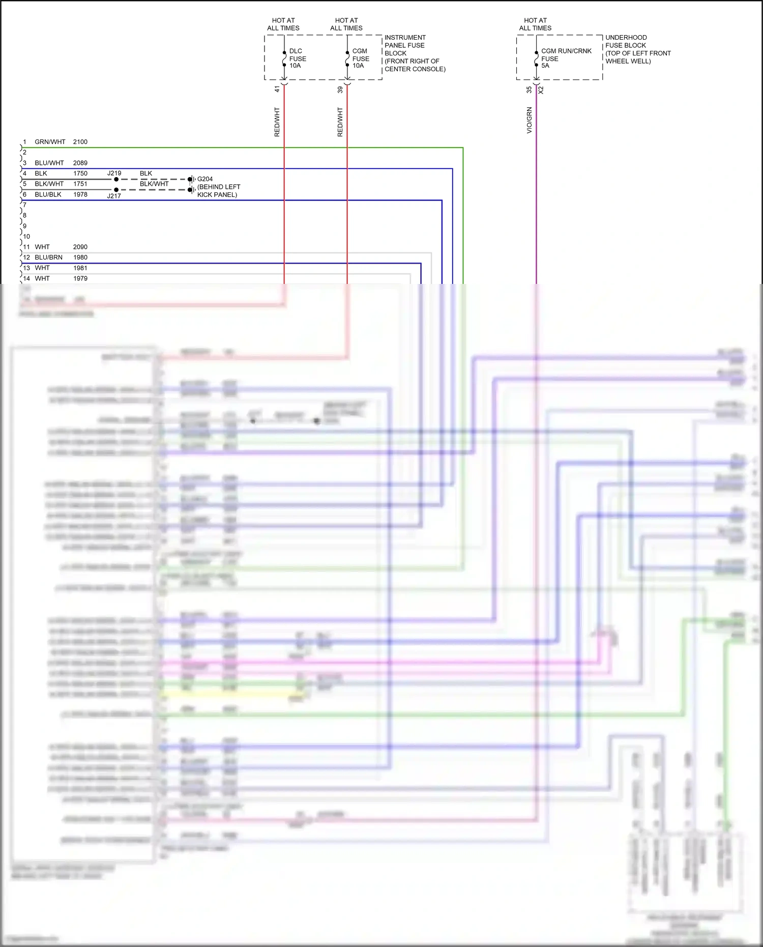 Chevrolet Traverse II (2017-2021) vio/grn wiring diagram  (1 of 1)
