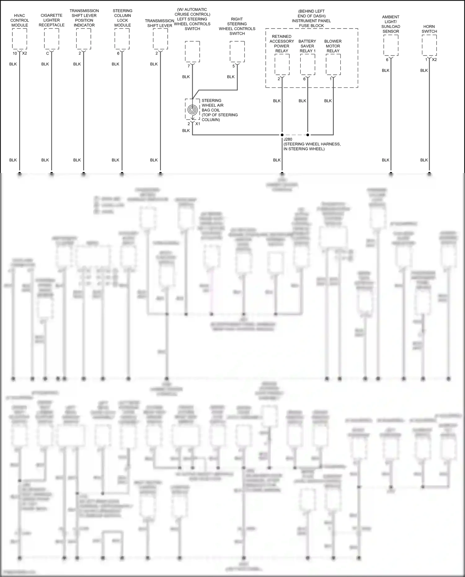 Chevrolet Trax I facelift (2016-2022) left steering wheel controls switch wiring diagram  (11 of 13)
