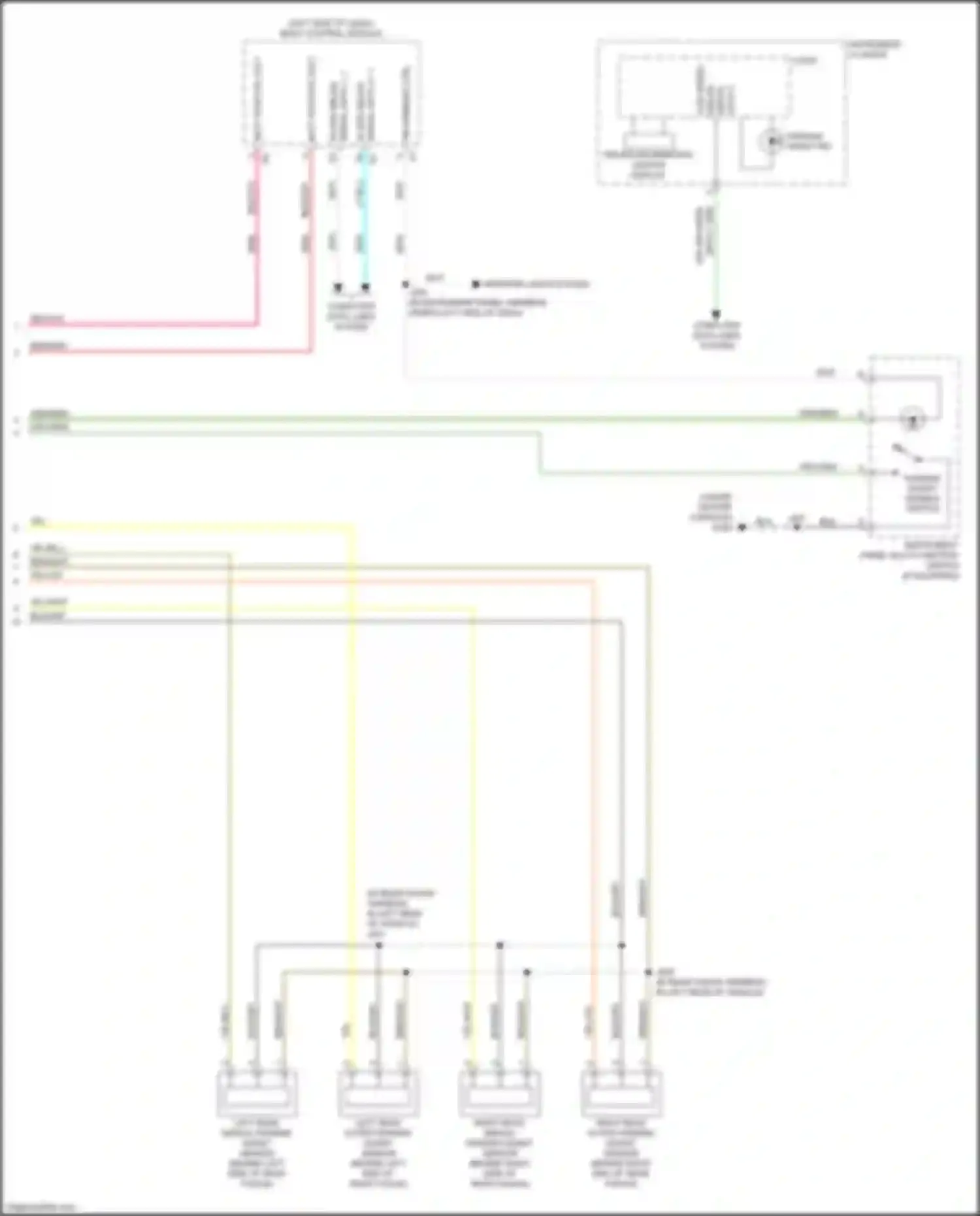 Wiring diagram right rear middle parking assist sensor for Chevrolet Trax I facelift (2016-2022) (1 of 1)
