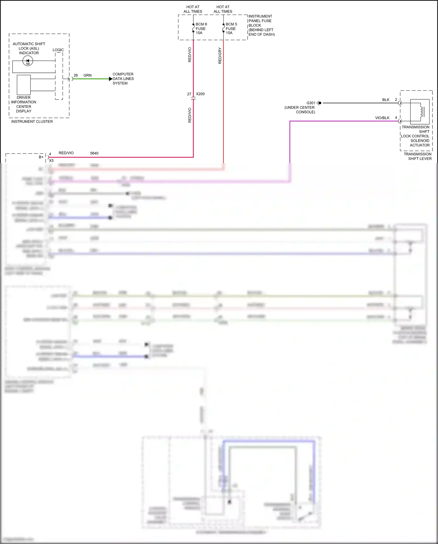 Chevrolet Trax I (2013-2017) automatic shift lock (asl) indicator wiring diagram  (1 of 1)