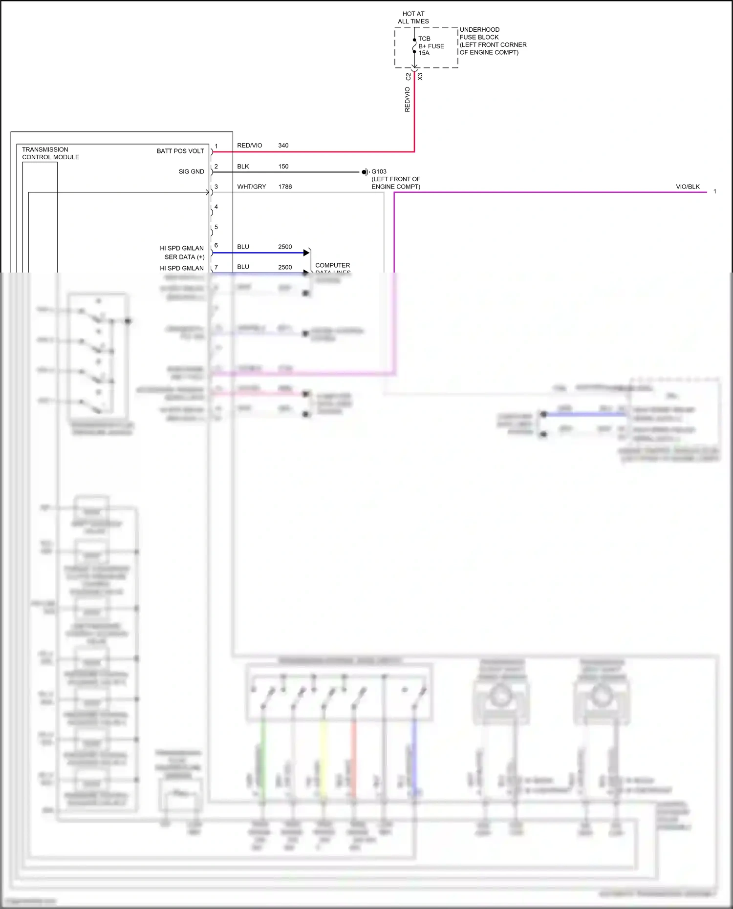 Chevrolet Trax I (2013-2017) engine control module (ecm) (left front of engine compt) wiring diagram  (2 of 3)