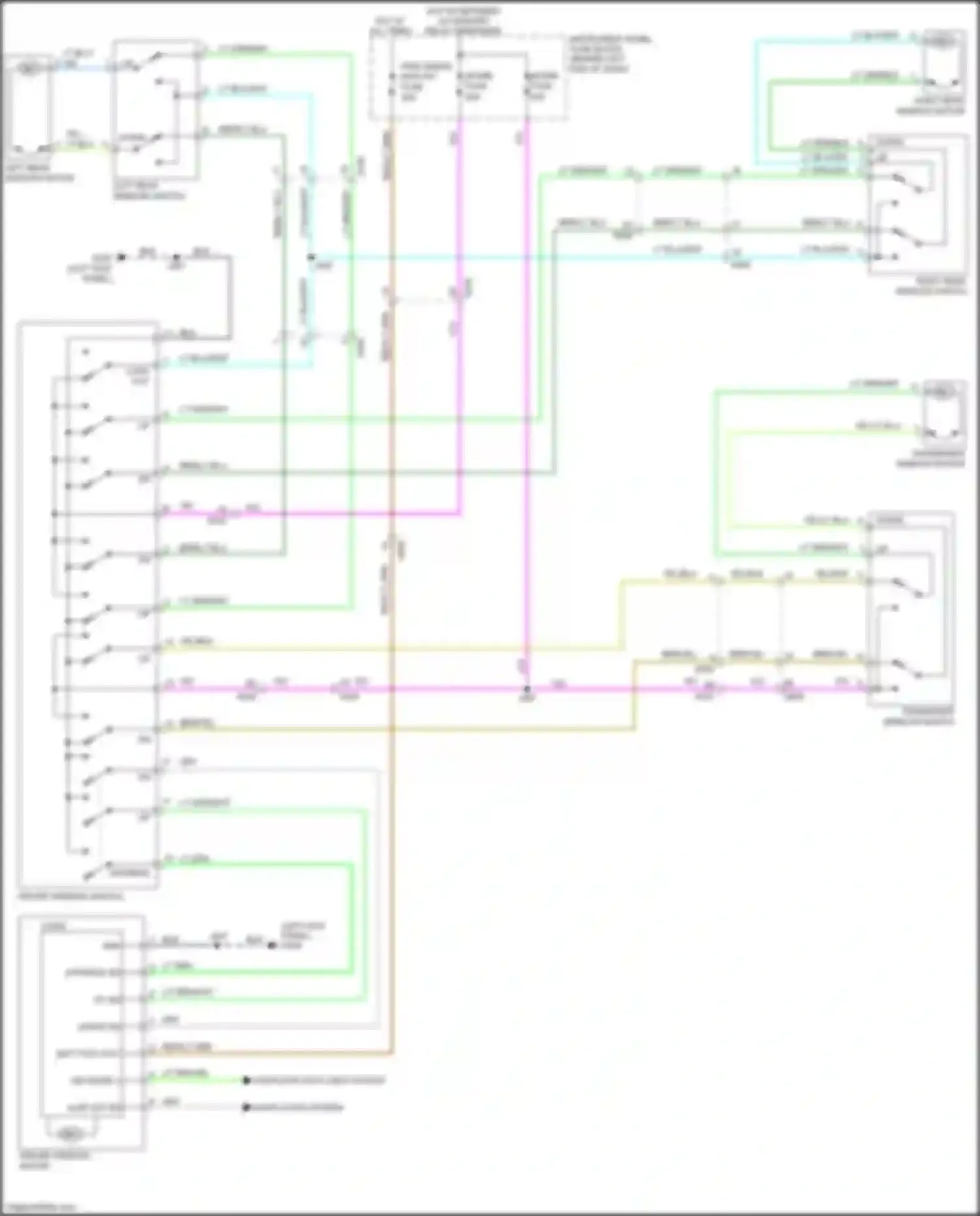 Wiring diagram left rear window switch for Chevrolet Trax I (2013-2017) (4 of 4)