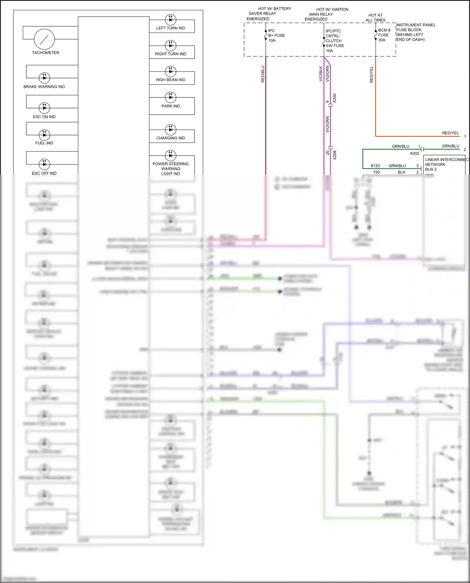 Chevrolet Trax I (2013-2017) vio/grn wiring diagram  (1 of 4)