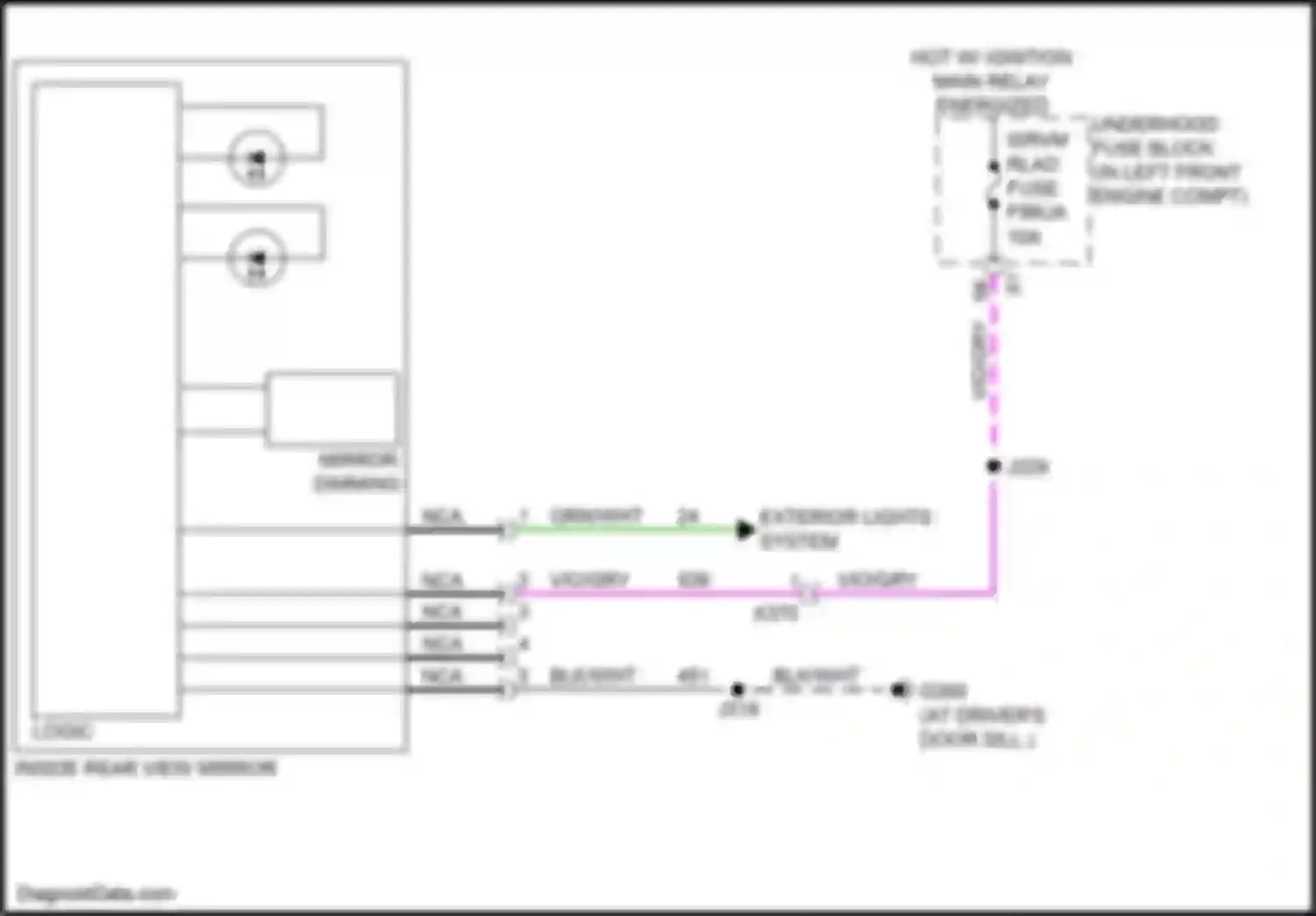 Wiring diagram inside rear view mirror for Chevrolet Trax II (2023-2024) (2 of 4)