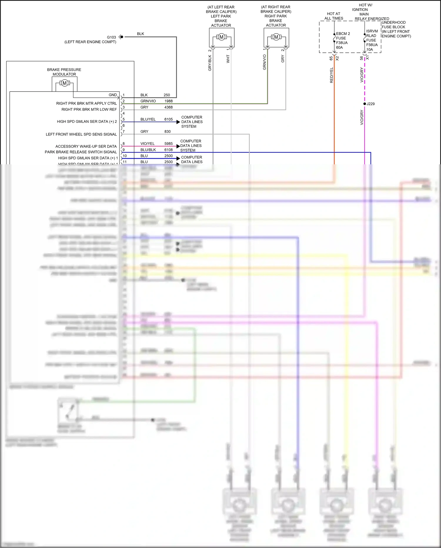 Chevrolet Trax II (2023-2024) (left front engine compt) wiring diagram  (1 of 14)