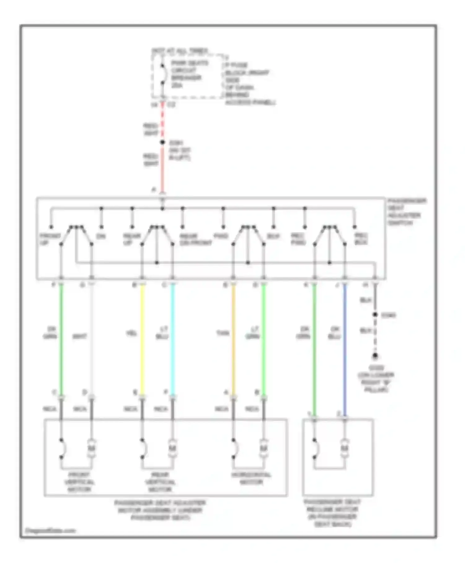 Uplander Chevrolet I (2004-2008): Passenger full feature seat circuit