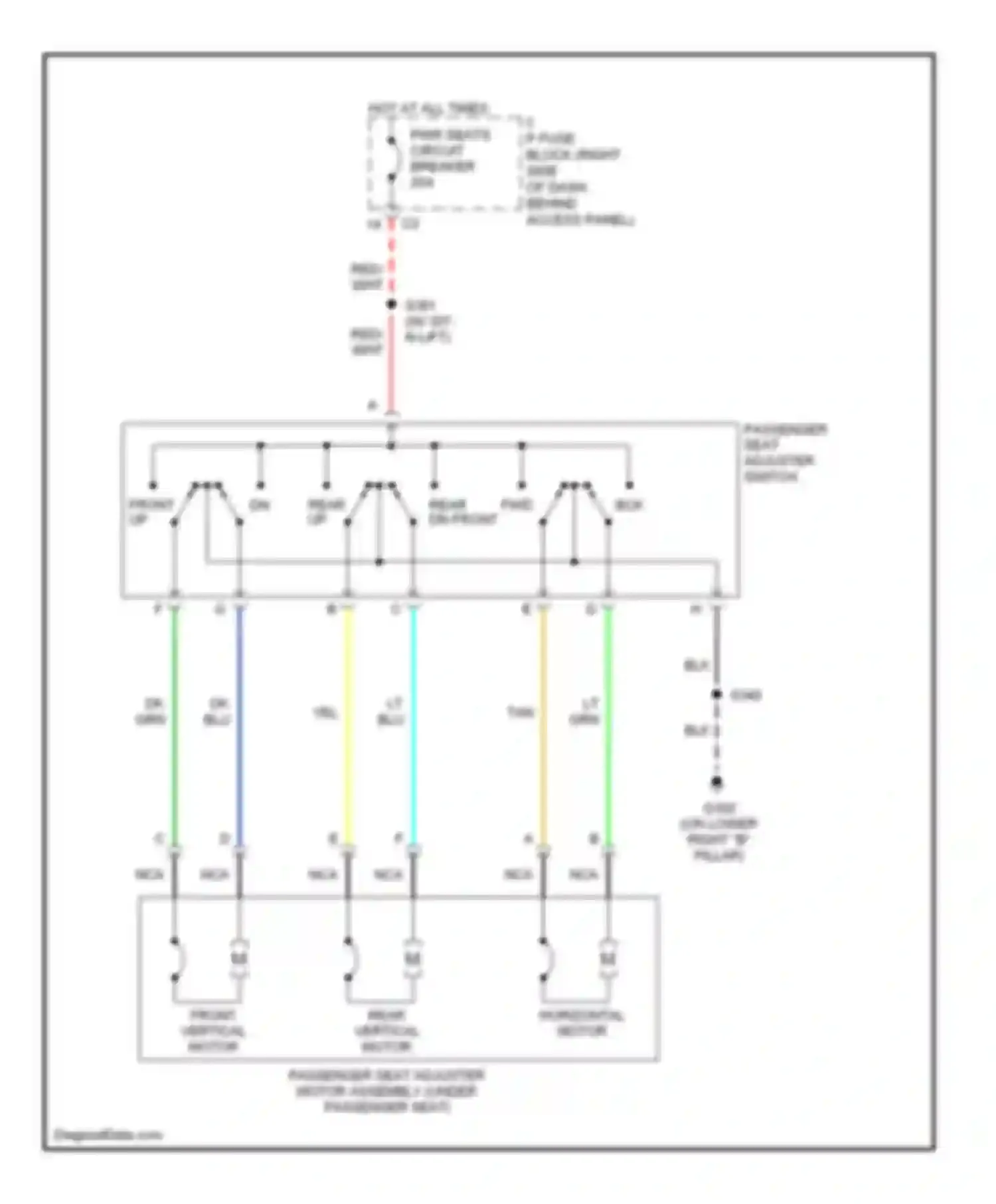 Uplander Chevrolet I (2004-2008): Passenger seat circuit