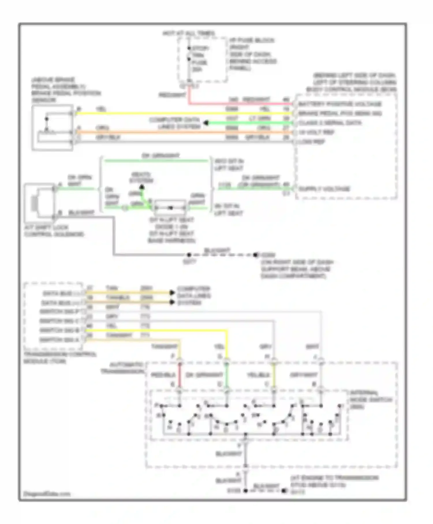 Uplander Chevrolet I (2004-2008): 3.9l vin 1, shift interlock circuit