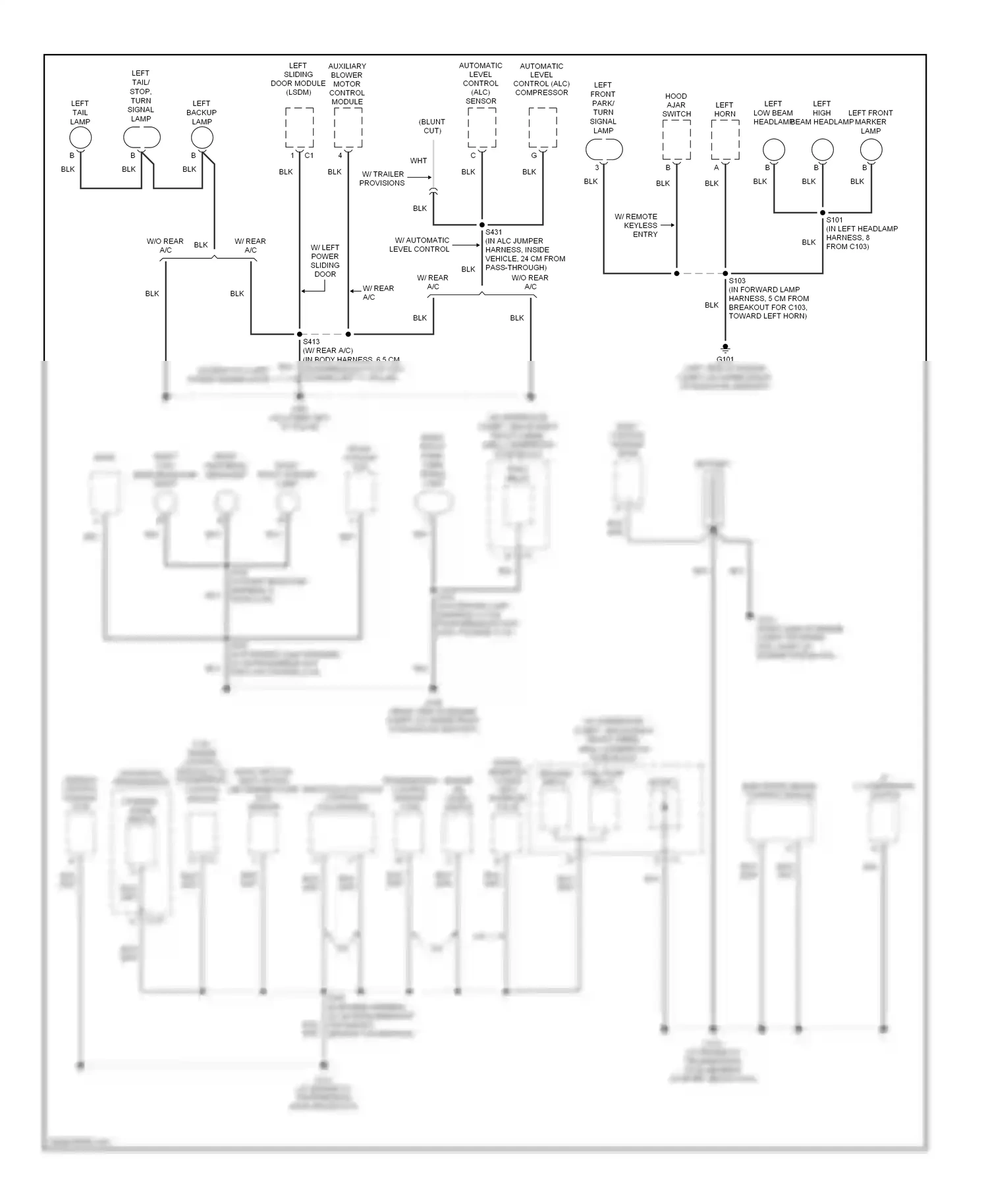 Chevrolet Uplander I (2004-2008) automatic level control (alc) compressor wiring diagram  (1 of 2)