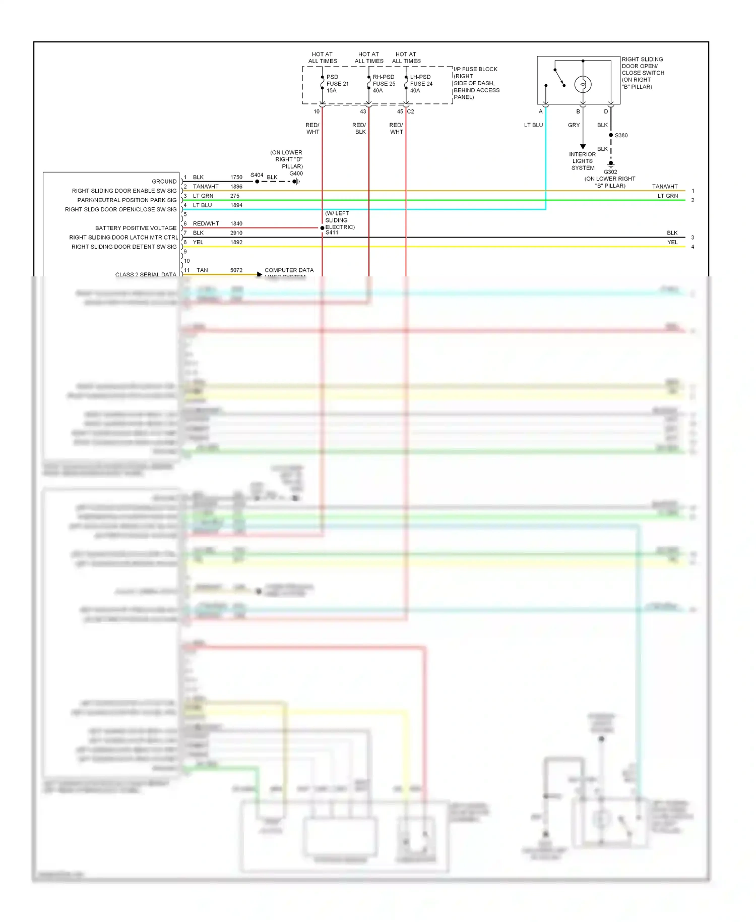 Wiring diagram cable motor for Chevrolet Uplander I (2004-2008) (1 of 2)
