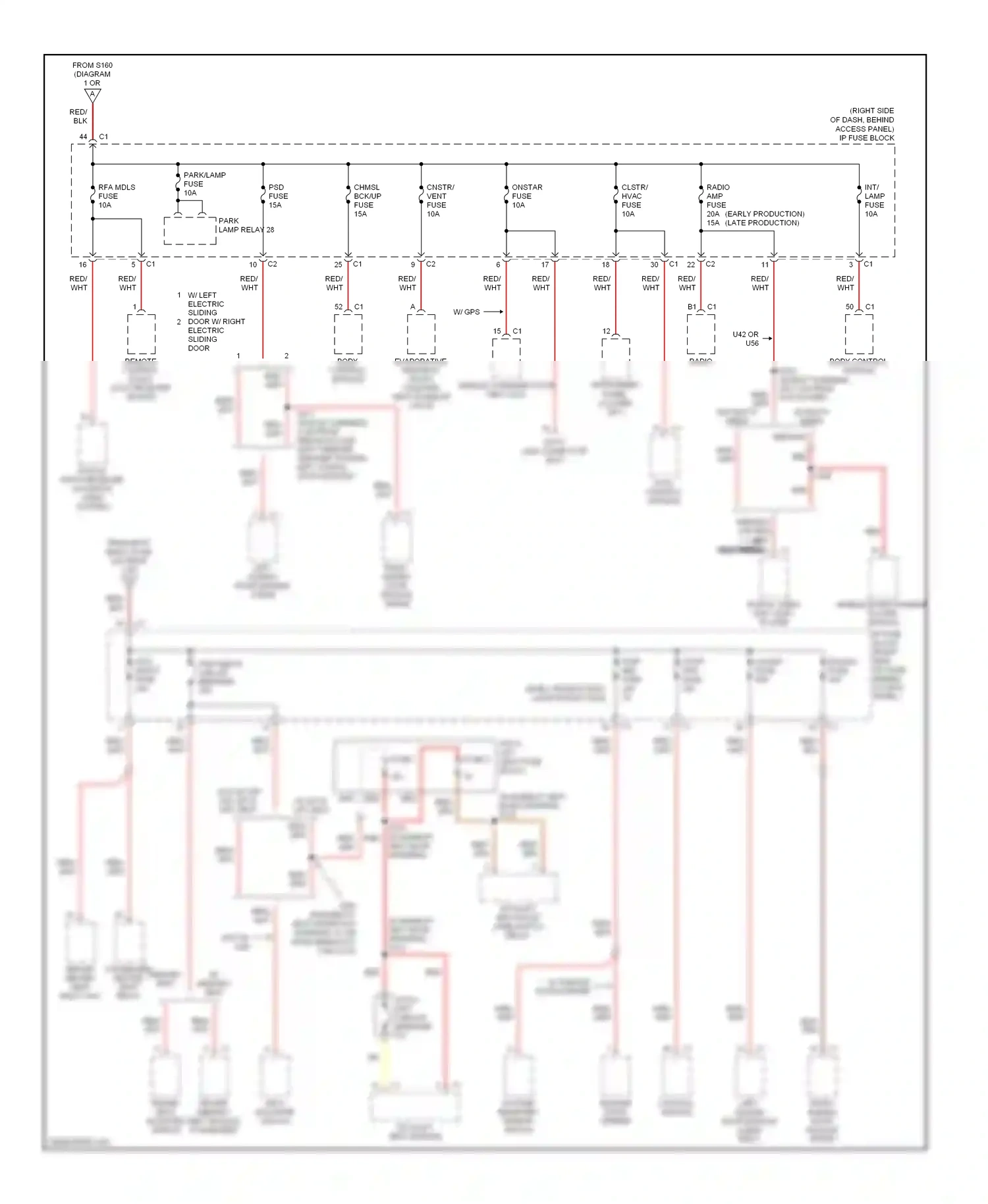 Chevrolet Uplander I (2004-2008) driver seat adjuster switch wiring diagram  (2 of 2)