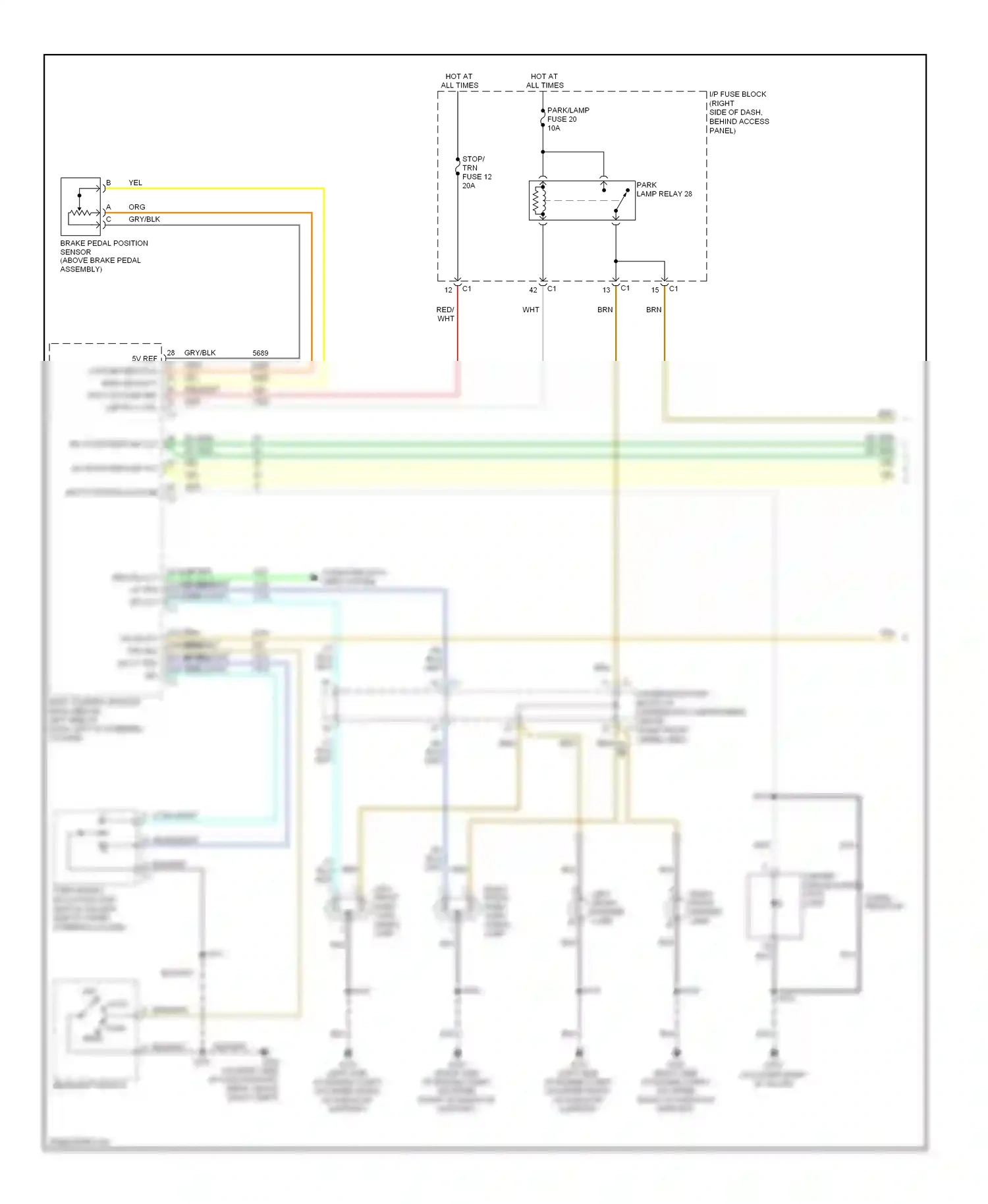 Wiring diagram park head for Chevrolet Uplander I (2004-2008) (1 of 1)