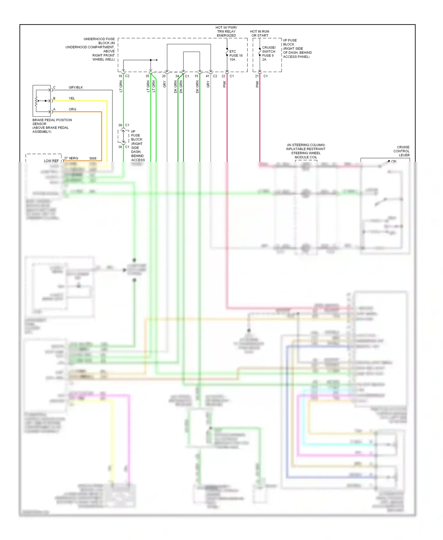 Chevrolet Uplander I (2004-2008) rear object vss sensor control module (behind right rear interior body panel) wiring diagram  (1 of 2)
