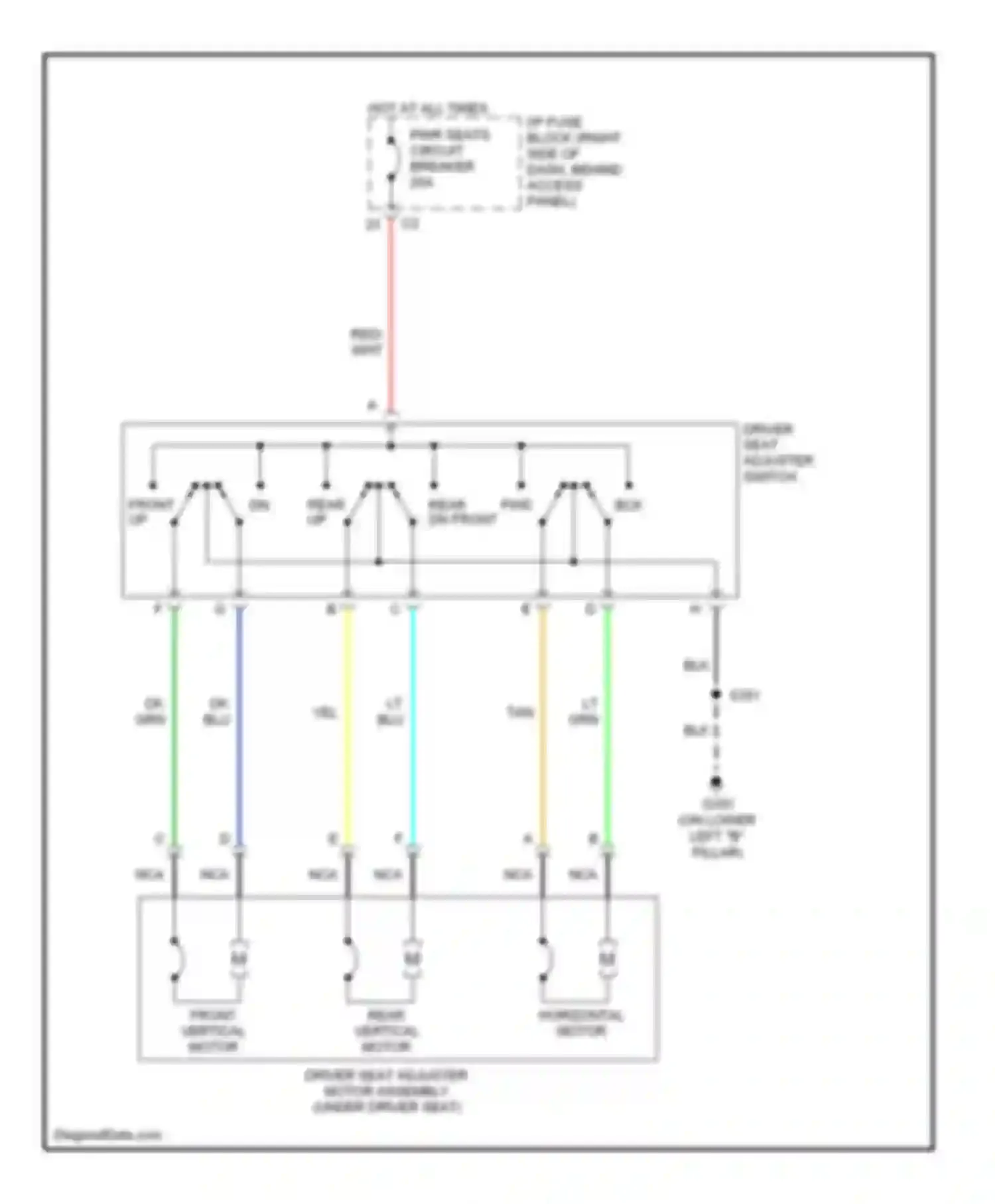 Wiring diagram rear vertical motor front vertical motor for Chevrolet Uplander I (2004-2008) (1 of 3)