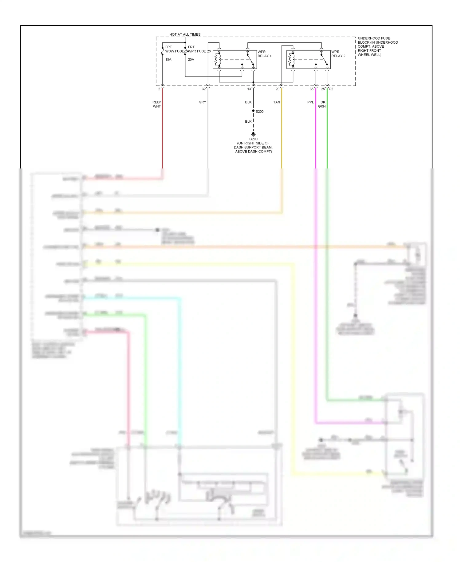 Wiring diagram washer pump ctrl for Chevrolet Uplander I (2004-2008) (1 of 1)