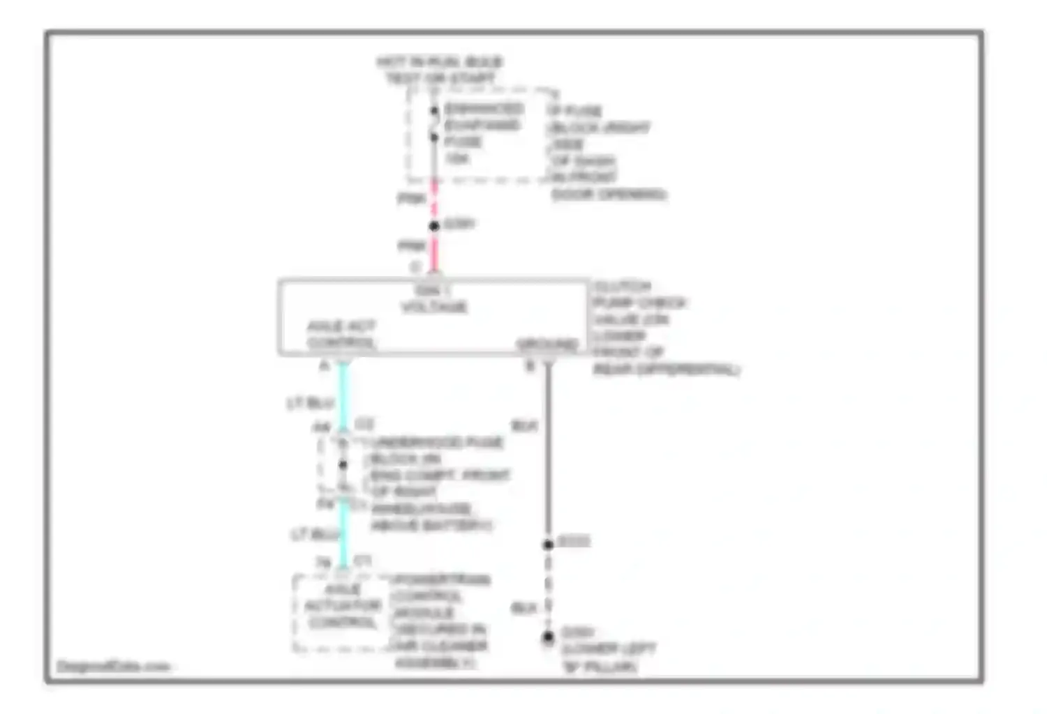 Venture Chevrolet I (1996-2005): 3.4l vin e, rear differential lock circuit