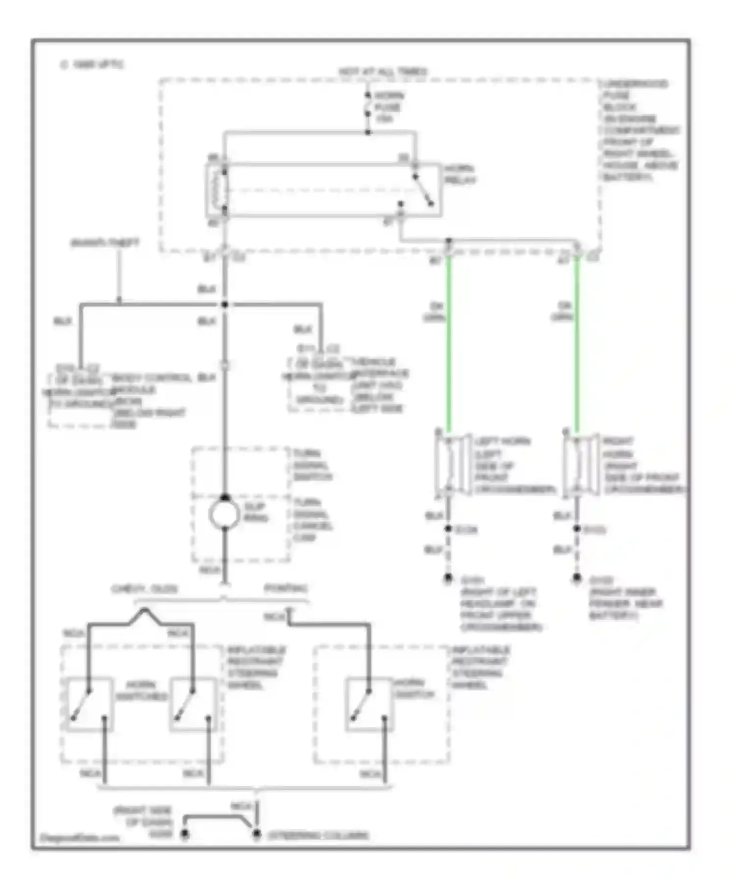 Wiring diagram turn signal cancel cam for Chevrolet Venture I (1996-2005) (1 of 1)