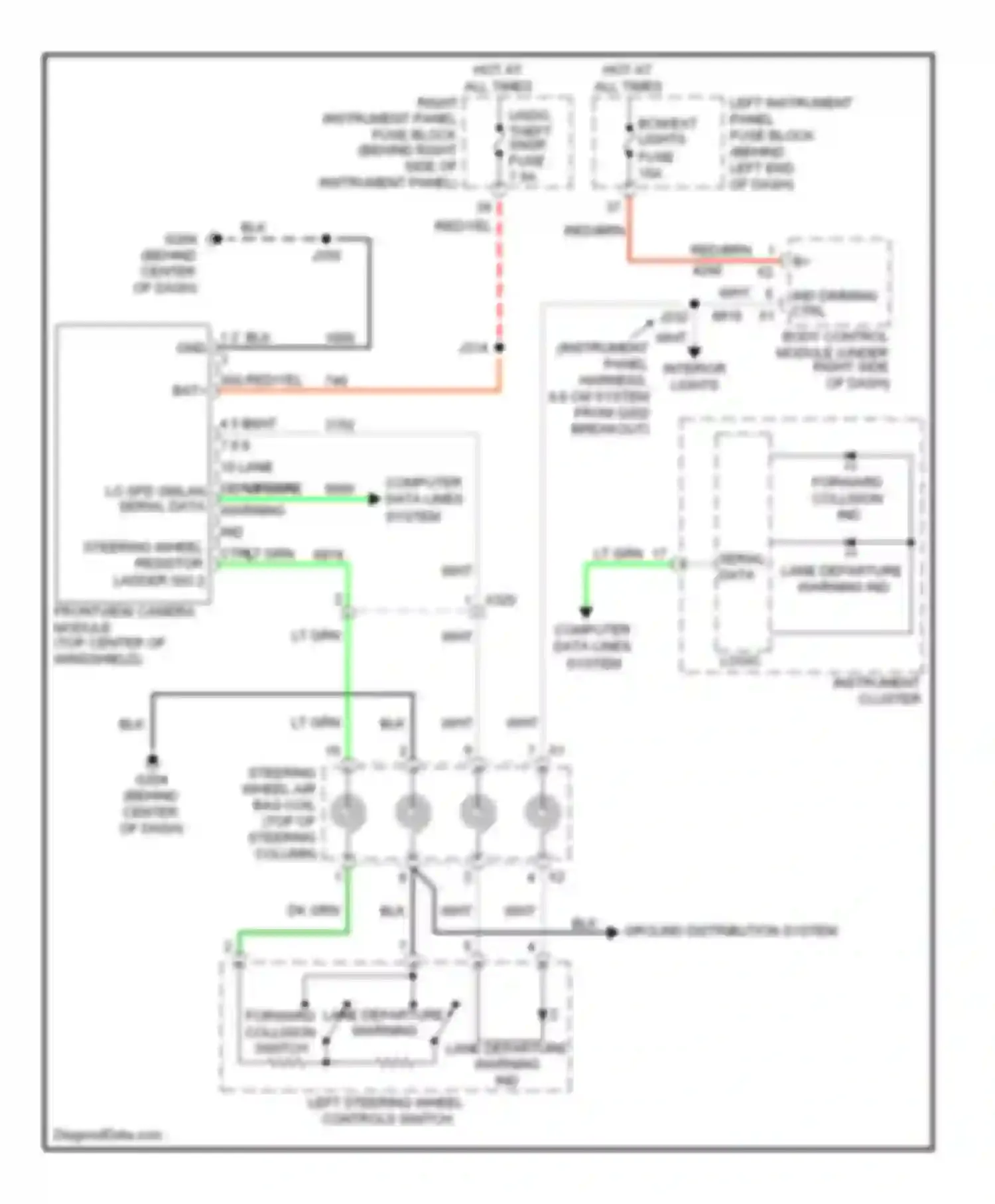 Wiring diagram forward collision ind for Chevrolet Volt I (2010-2015) (2 of 2)