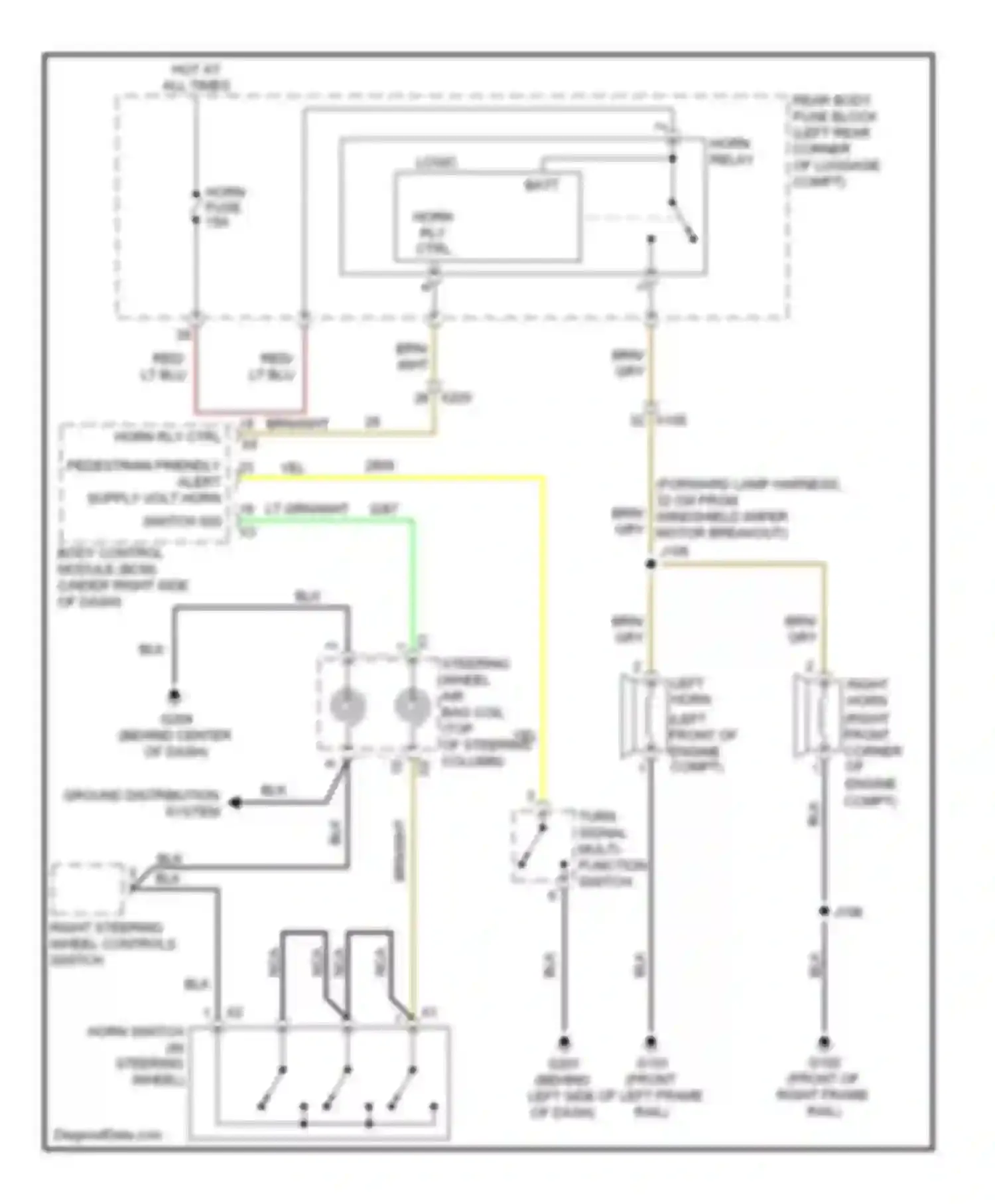 Wiring diagram horn rly ctrl for Chevrolet Volt I (2010-2015) (3 of 5)