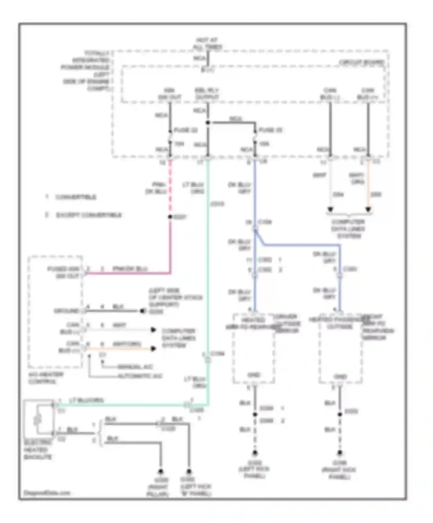 200 Chrysler I (2010-2014): Defoggers circuit