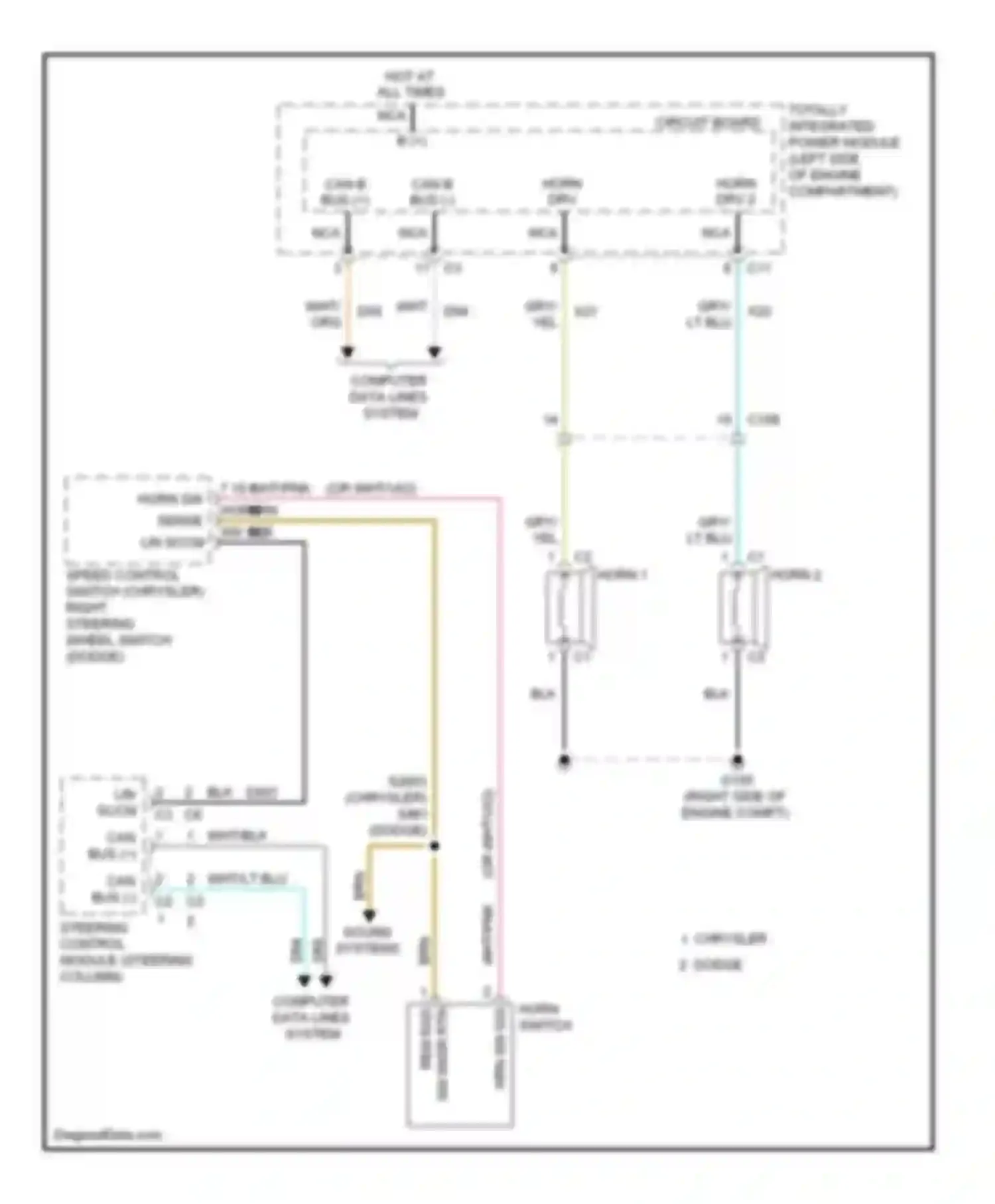 200 Chrysler I (2010-2014): Horn circuit