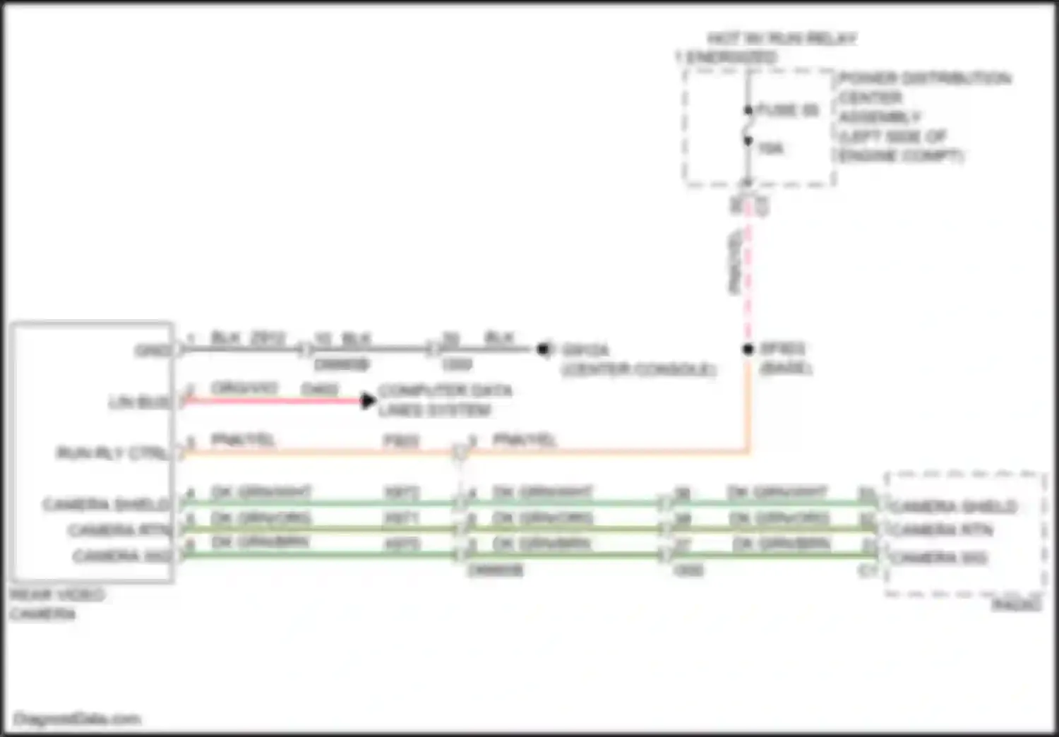 200 Chrysler II (2014-2016): Rear camera circuit