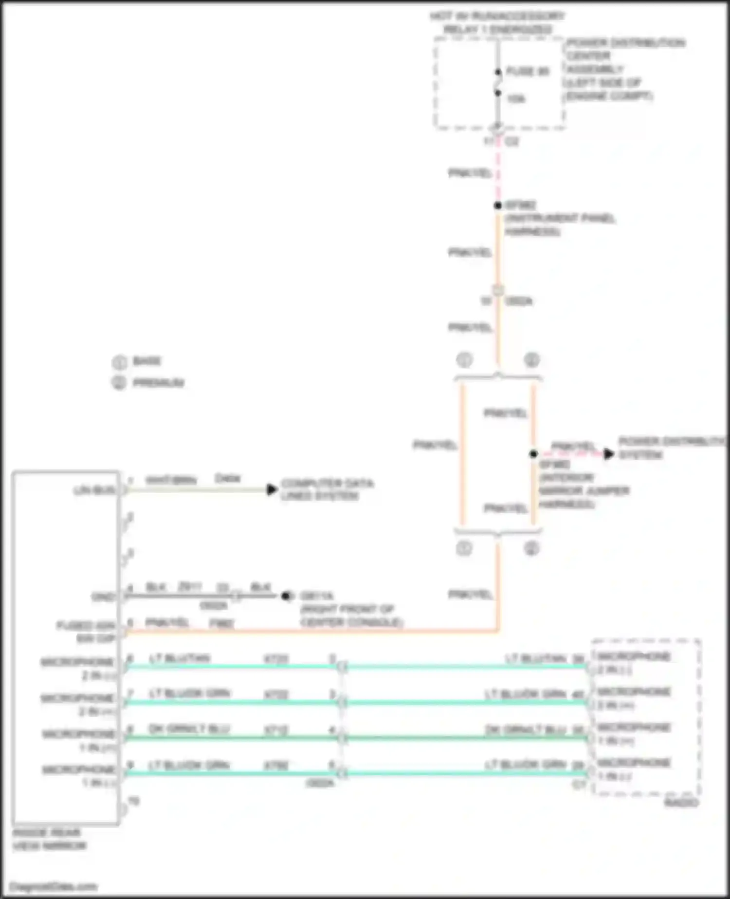 200 Chrysler II (2014-2016): Automatic day/night mirror circuit
