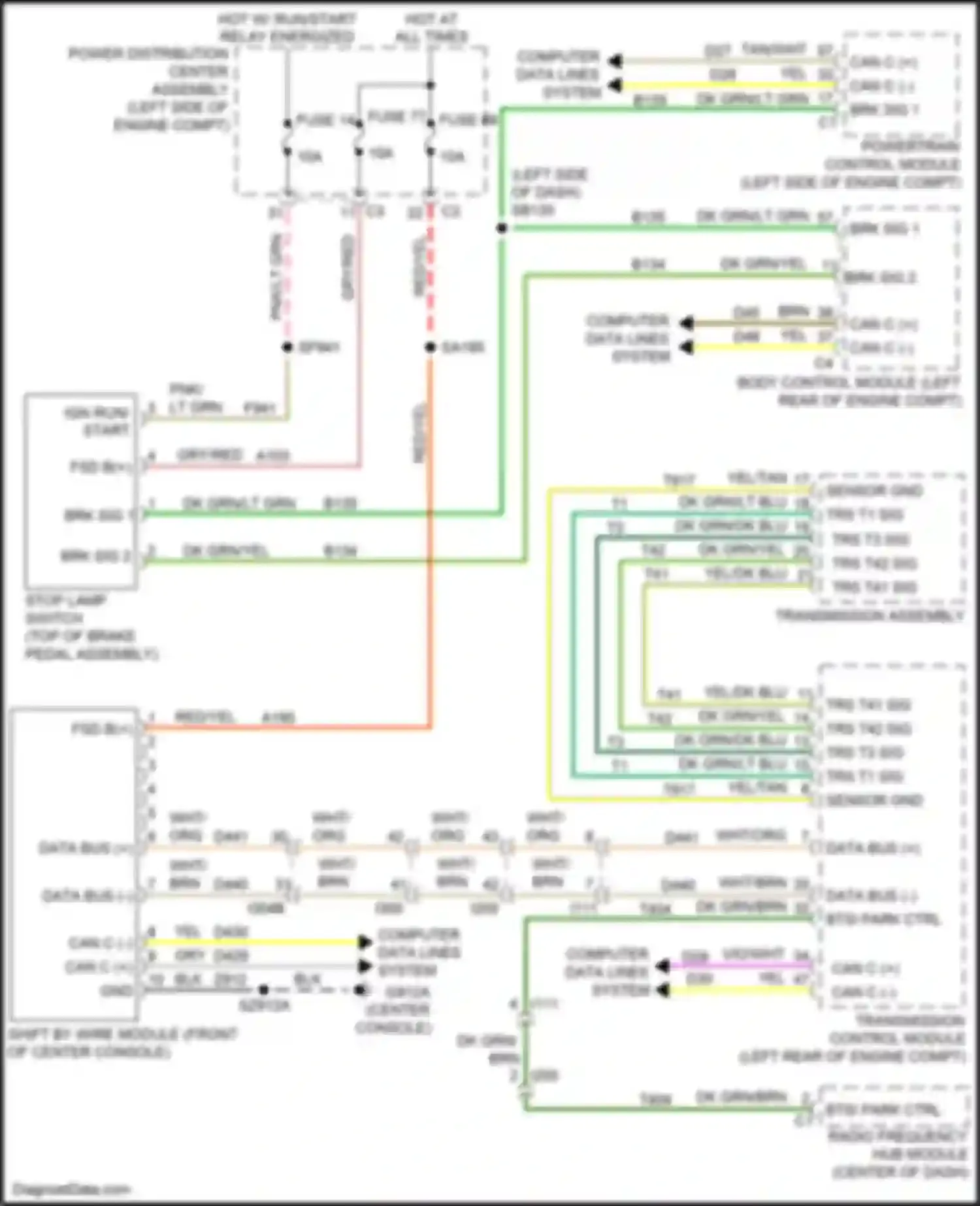 200 Chrysler II (2014-2016): Shift interlock circuit