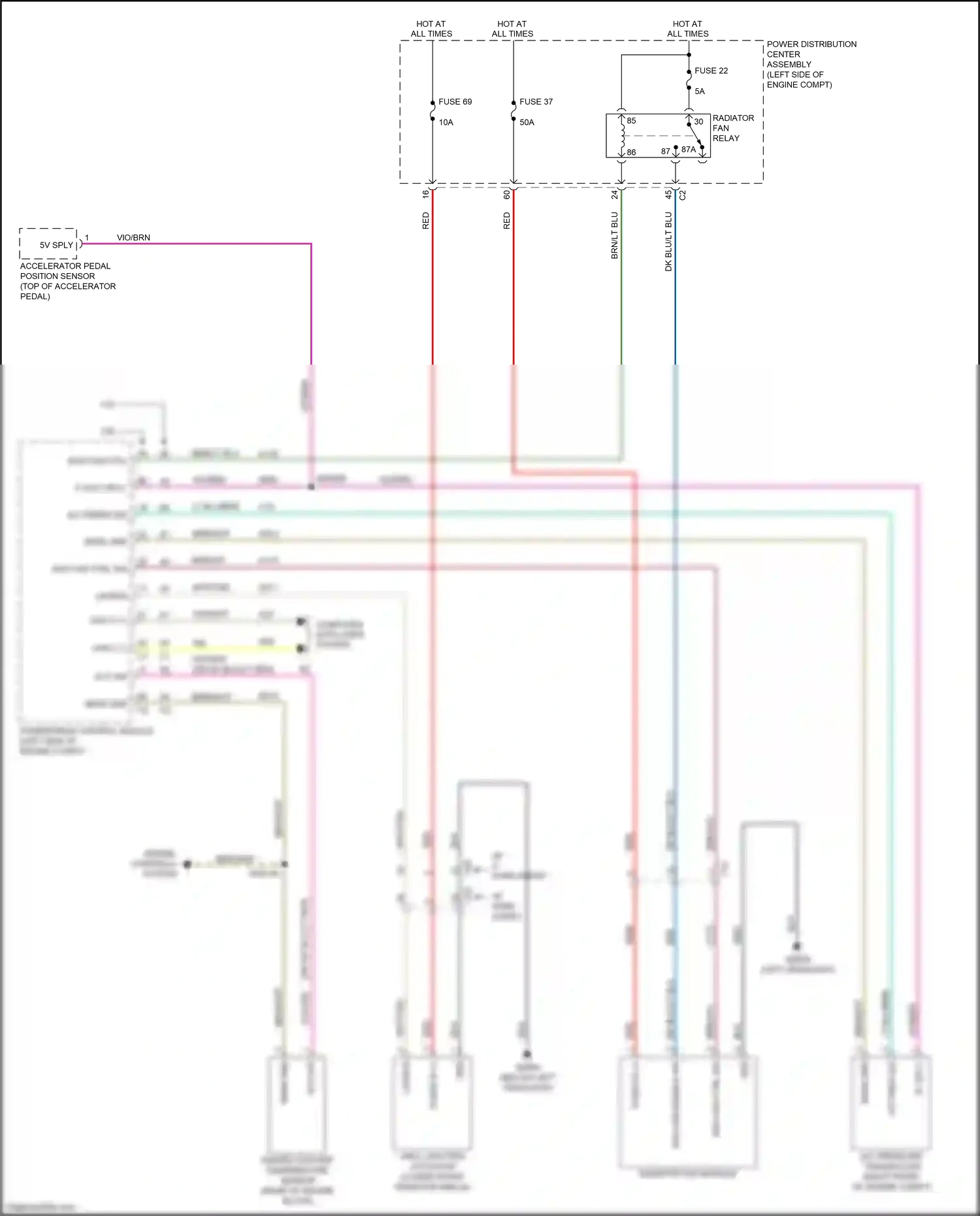 Chrysler 200 II (2014-2016) accelerator pedal position sensor wiring diagram  (2 of 6)