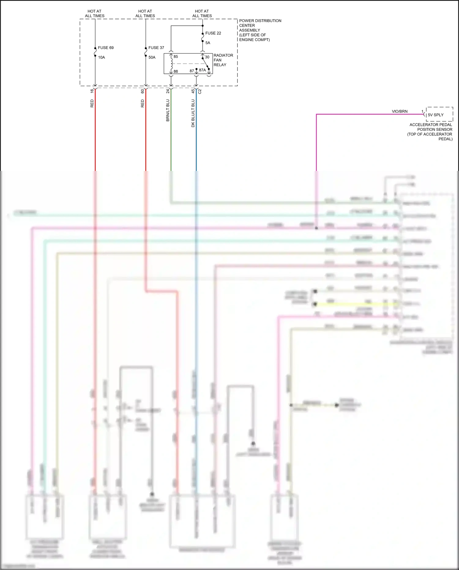 Chrysler 200 II (2014-2016) dk blu/lt blu wiring diagram  (1 of 8)