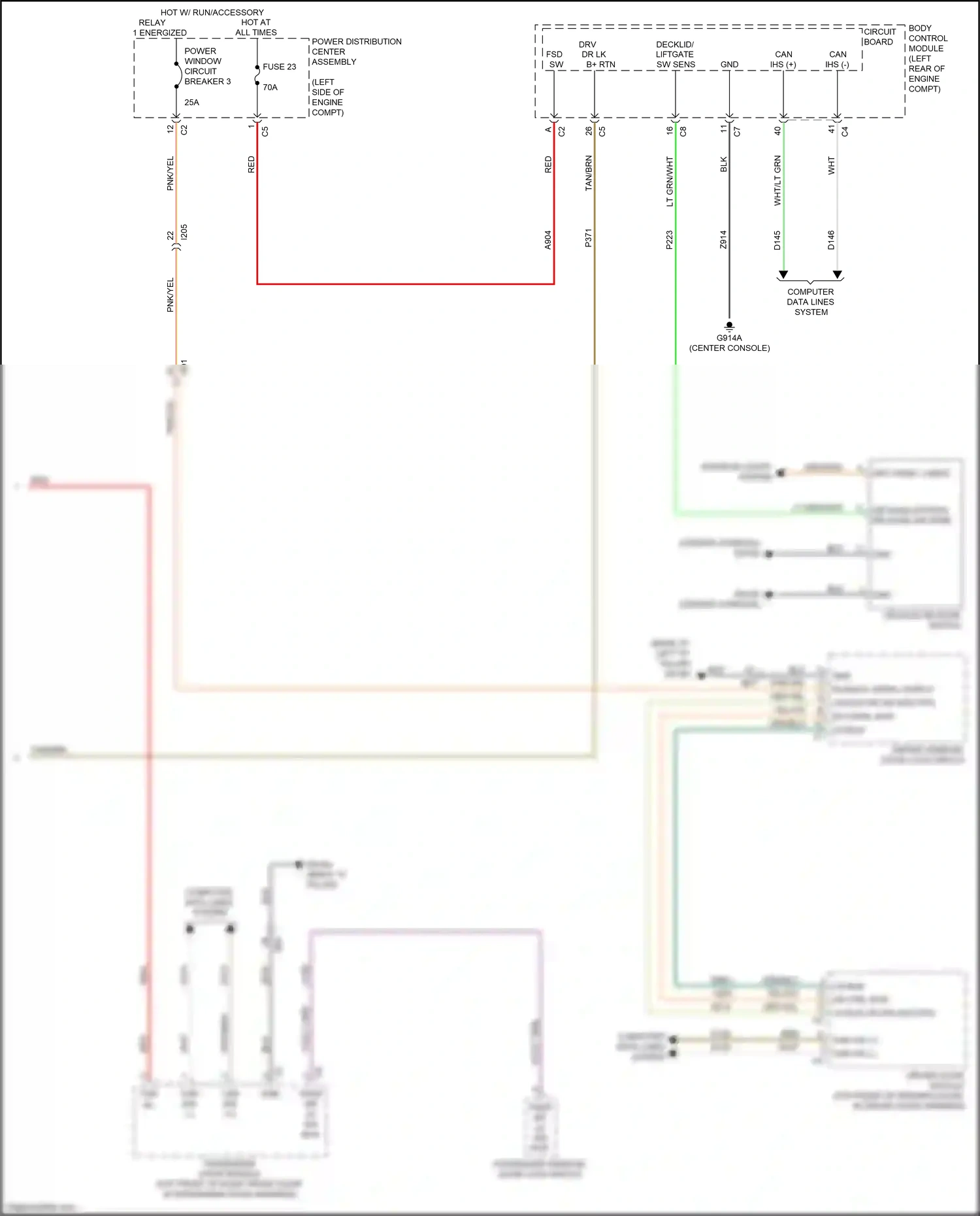 Chrysler 200 II (2014-2016) grn/blu wiring diagram  (1 of 3)