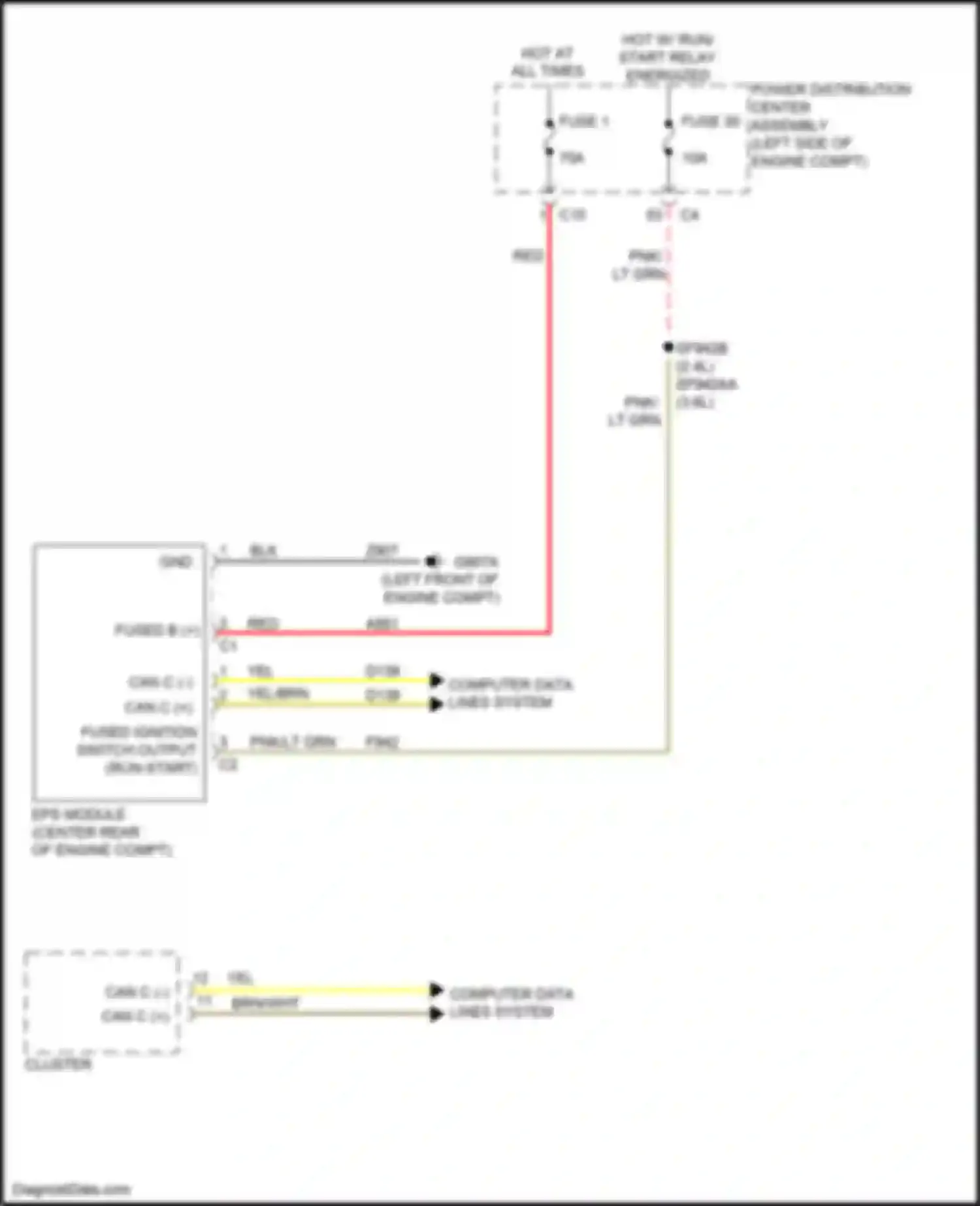 Wiring diagram eps module for Chrysler 200 II (2014-2016)