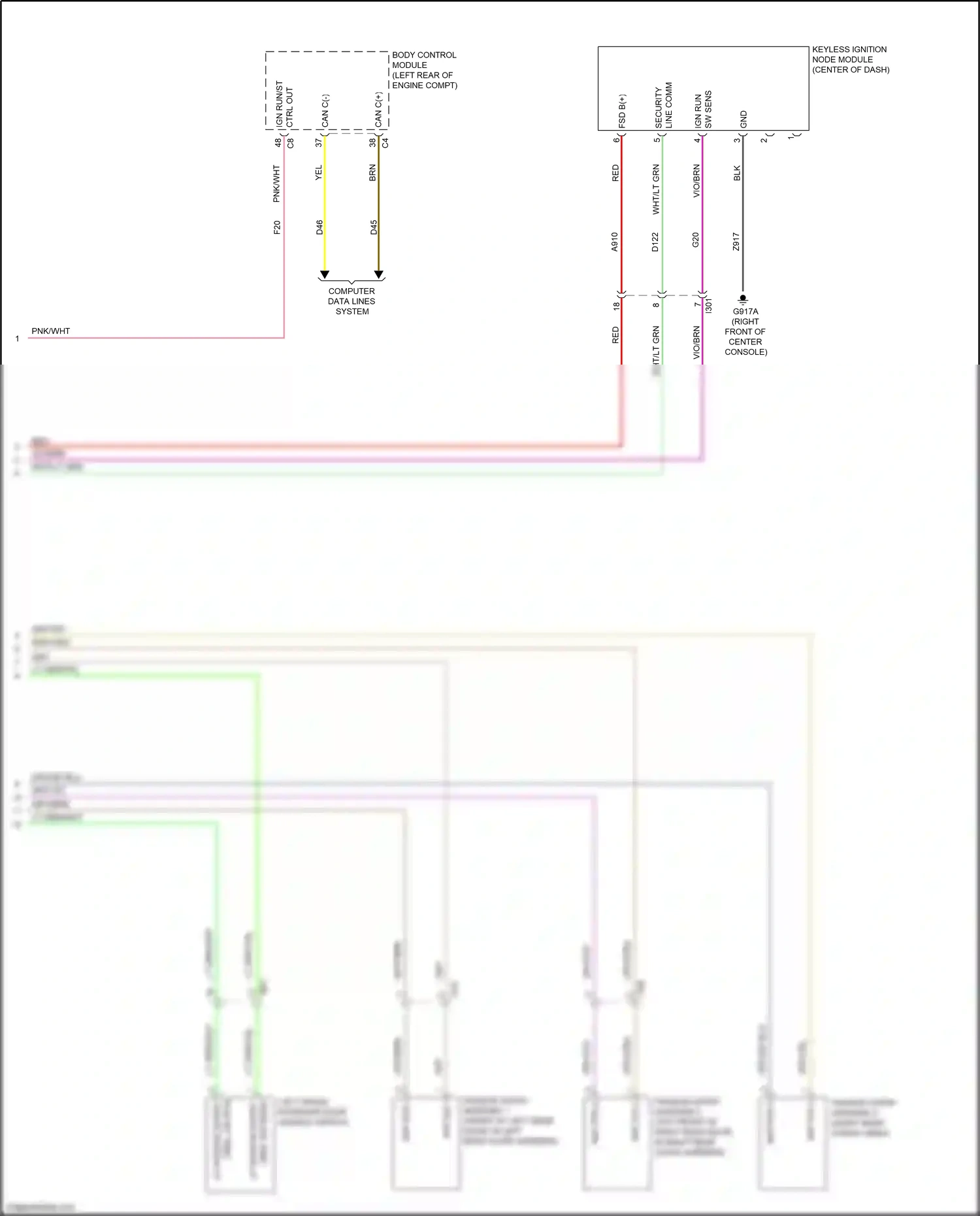 Chrysler 200 II (2014-2016) keyless ignition node module wiring diagram  (2 of 5)