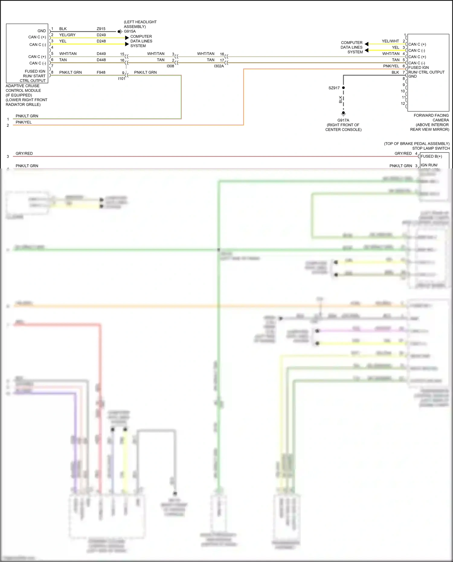 Chrysler 200 II (2014-2016) left headlight assembly wiring diagram  (1 of 7)