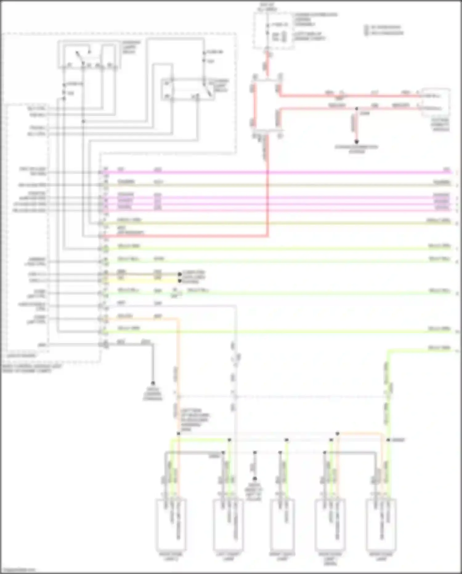 Wiring diagram left vanity lamp for Chrysler 200 II (2014-2016) (1 of 2)