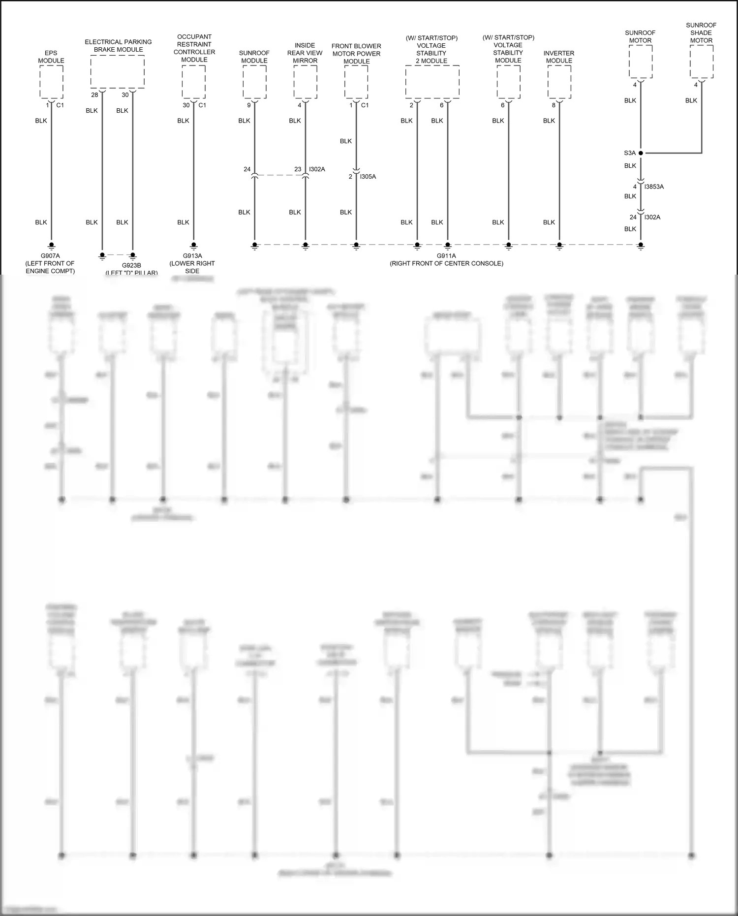 Chrysler 200 II (2014-2016) parking brake switch wiring diagram  (1 of 6)