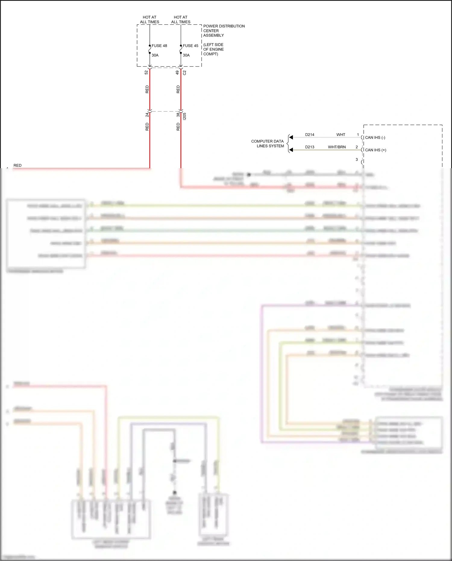 Chrysler 200 II (2014-2016) passenger window motor wiring diagram  (2 of 2)