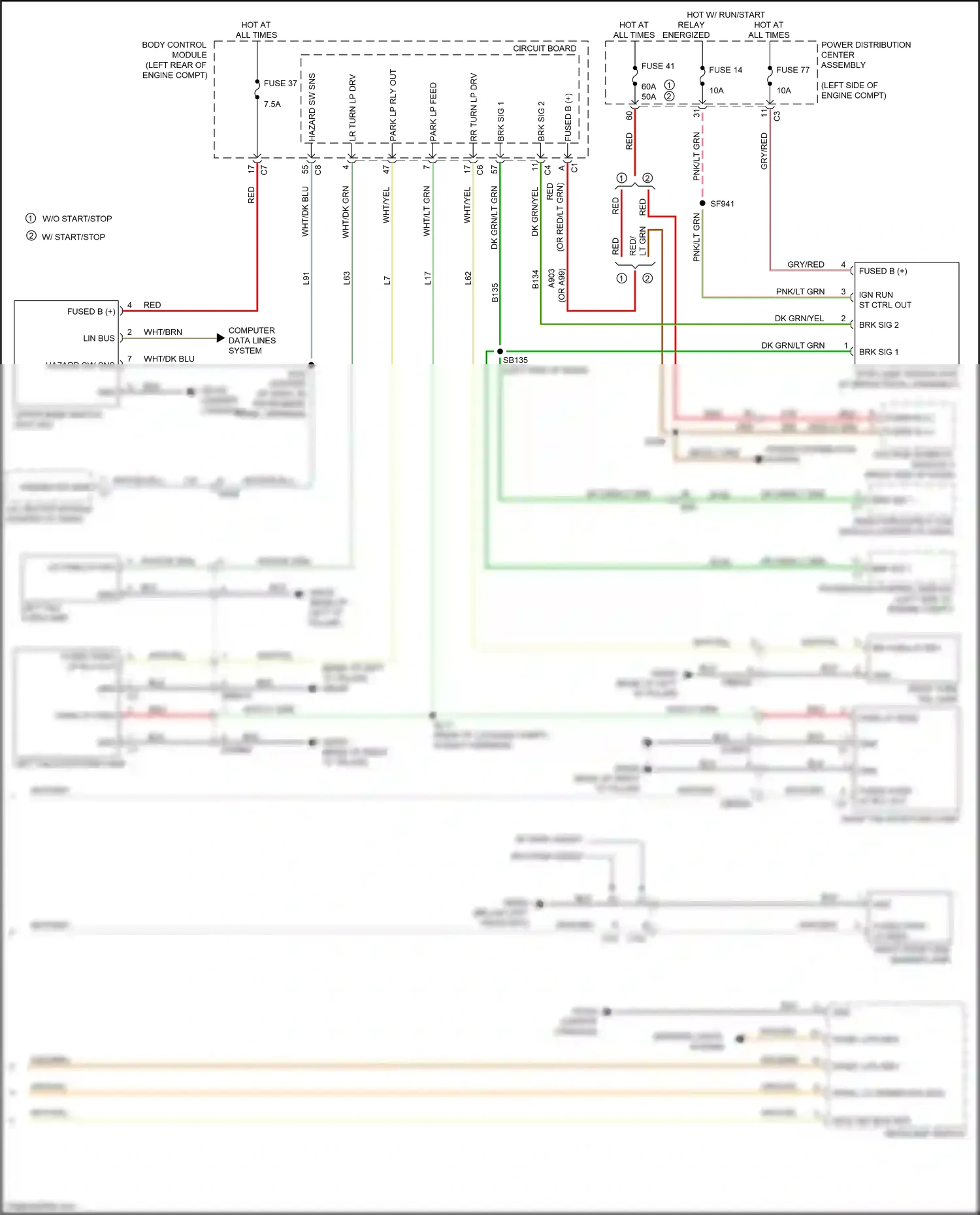 Chrysler 200 II (2014-2016) red/lt grn wiring diagram  (3 of 11)