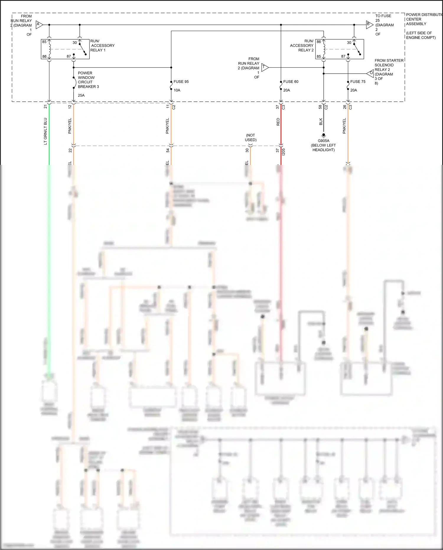 Chrysler 200 II (2014-2016) washer pump relay wiring diagram  (1 of 2)