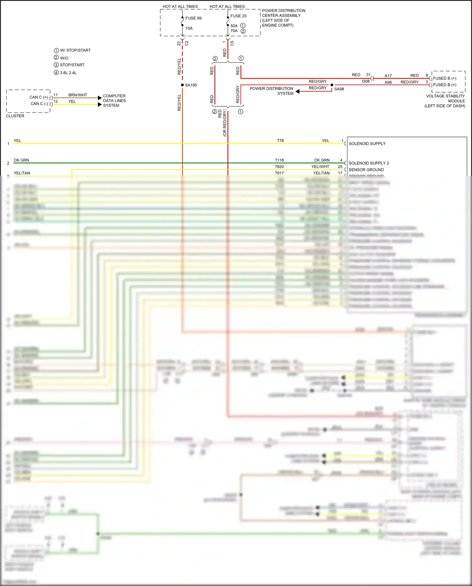 Chrysler 200 II (2014-2016) yel/dk blu wiring diagram  (2 of 11)