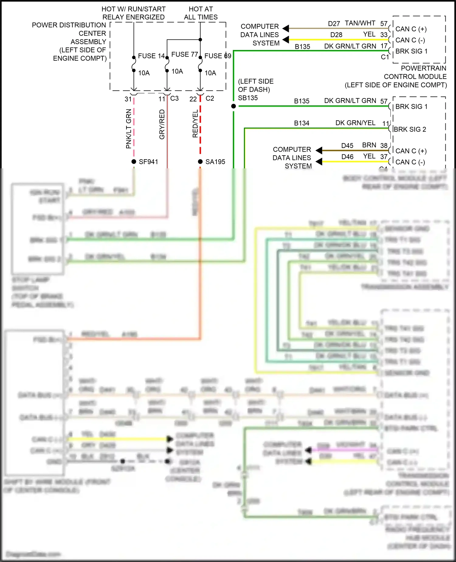 Chrysler 200 II (2014-2016) yel/dk blu wiring diagram  (9 of 11)