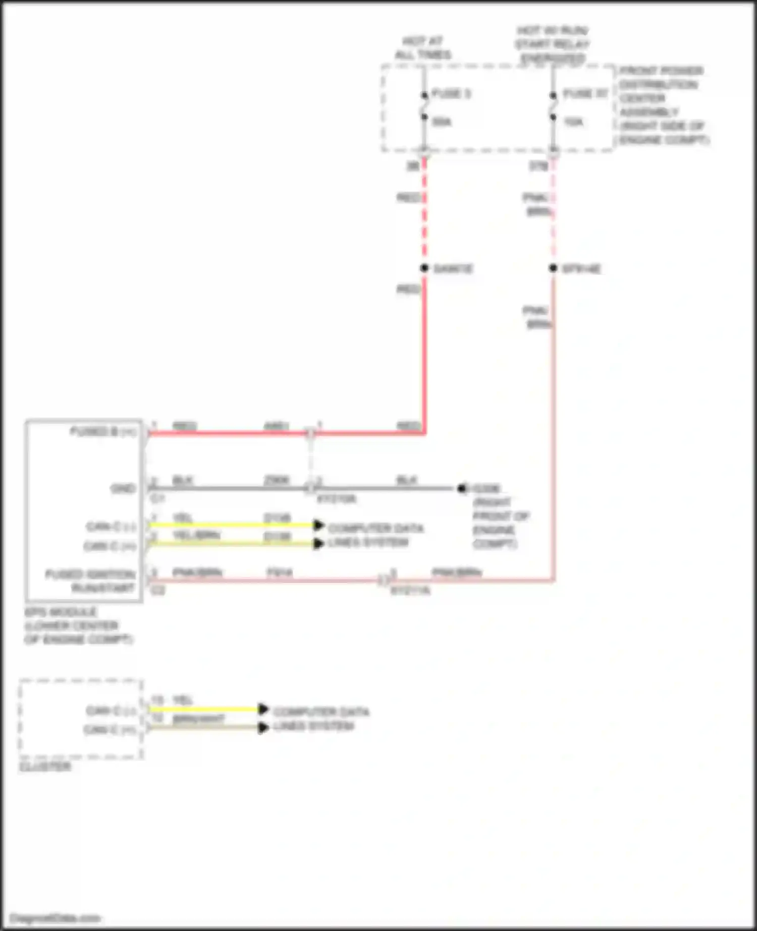 300C Chrysler II facelift (2015-2024): Electronic power steering circuit