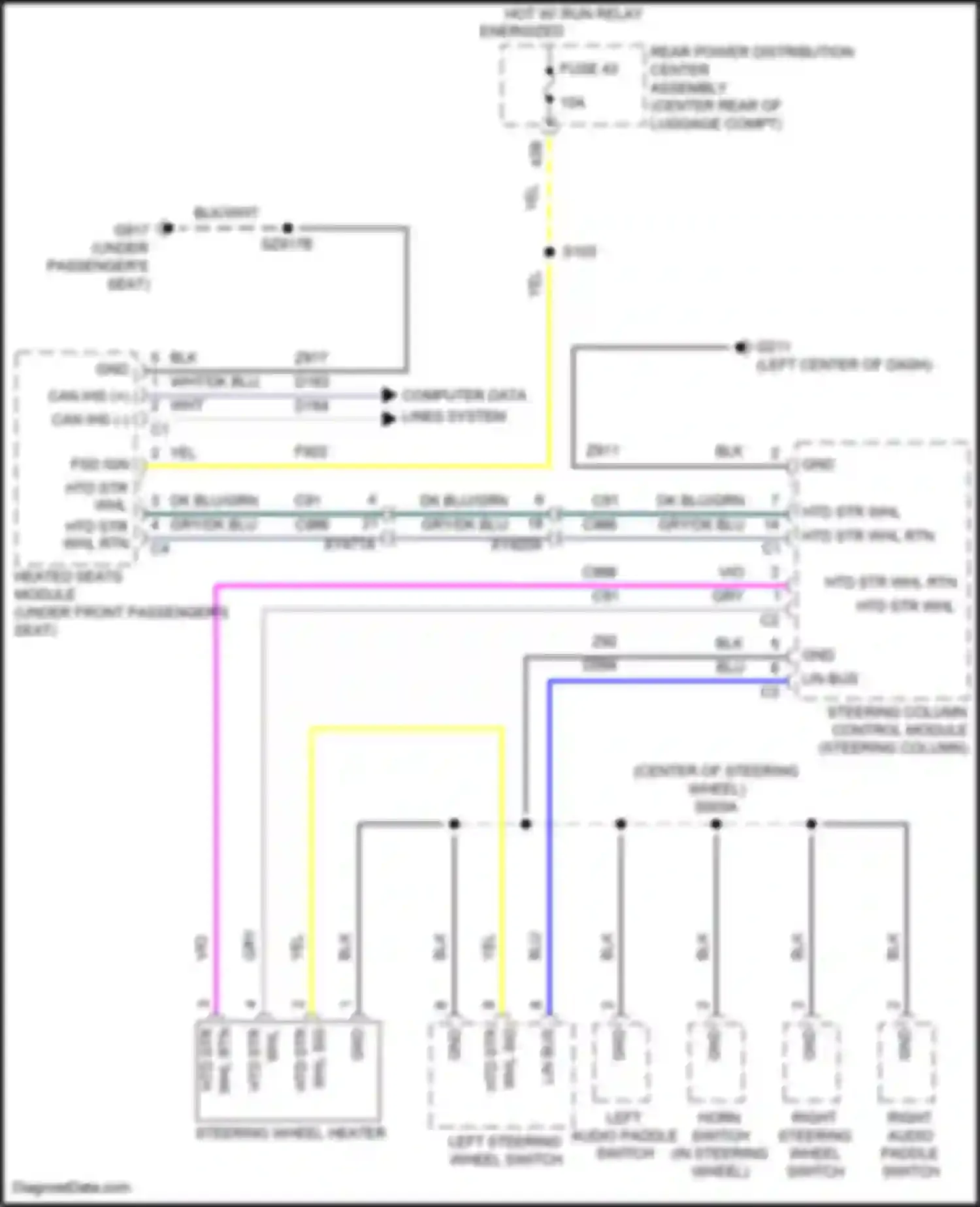300C Chrysler II facelift (2015-2024): Heated steering wheel circuit
