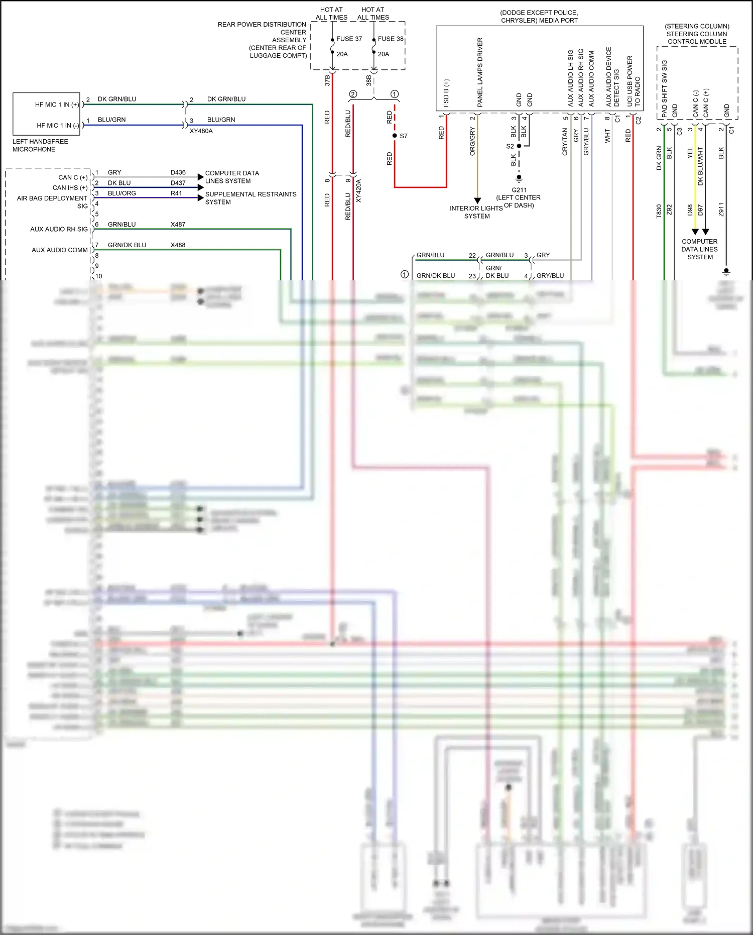 Chrysler 300C II facelift (2015-2024) computer data lines system wiring diagram  (29 of 83)