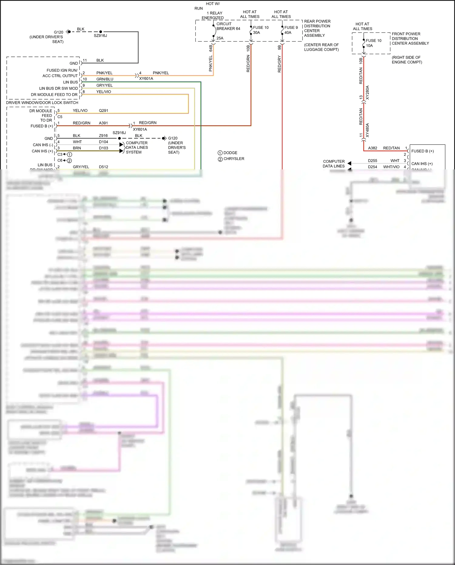 Chrysler 300C II facelift (2015-2024) computer data lines system wiring diagram  (8 of 83)